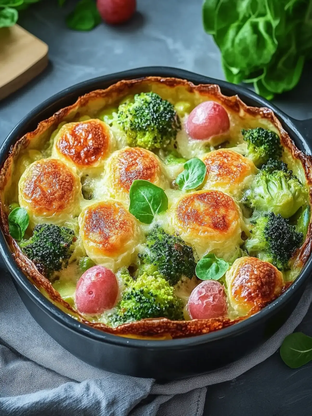 Herzhafter Rosenkohlauflauf