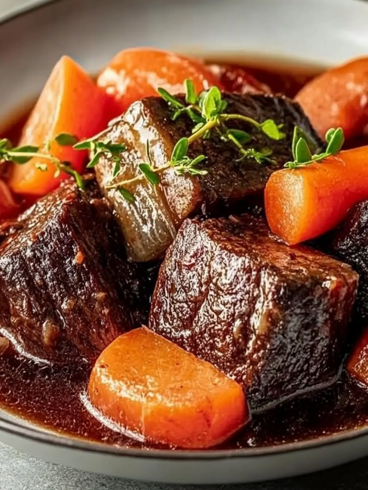 Sauerbraten mit Gemüse und Rindfleisch