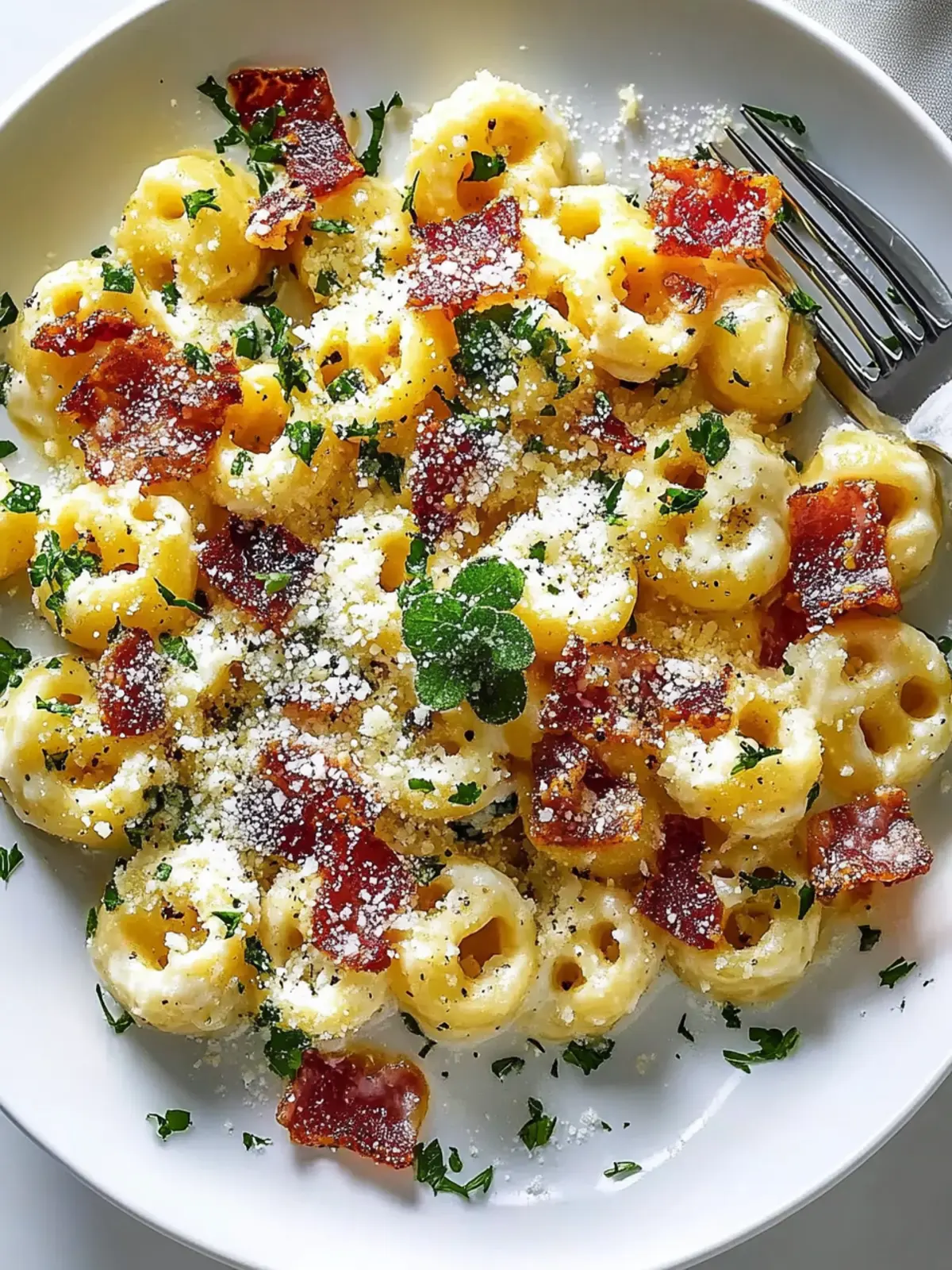 Spätzle Carbonara mit knusprigem Speck