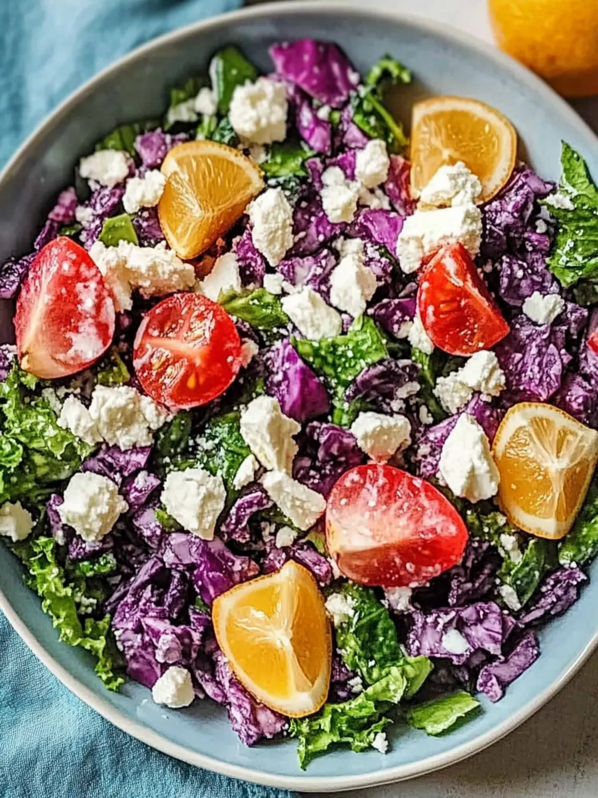 Rotkohl-Salat mit Feta und Walnüssen