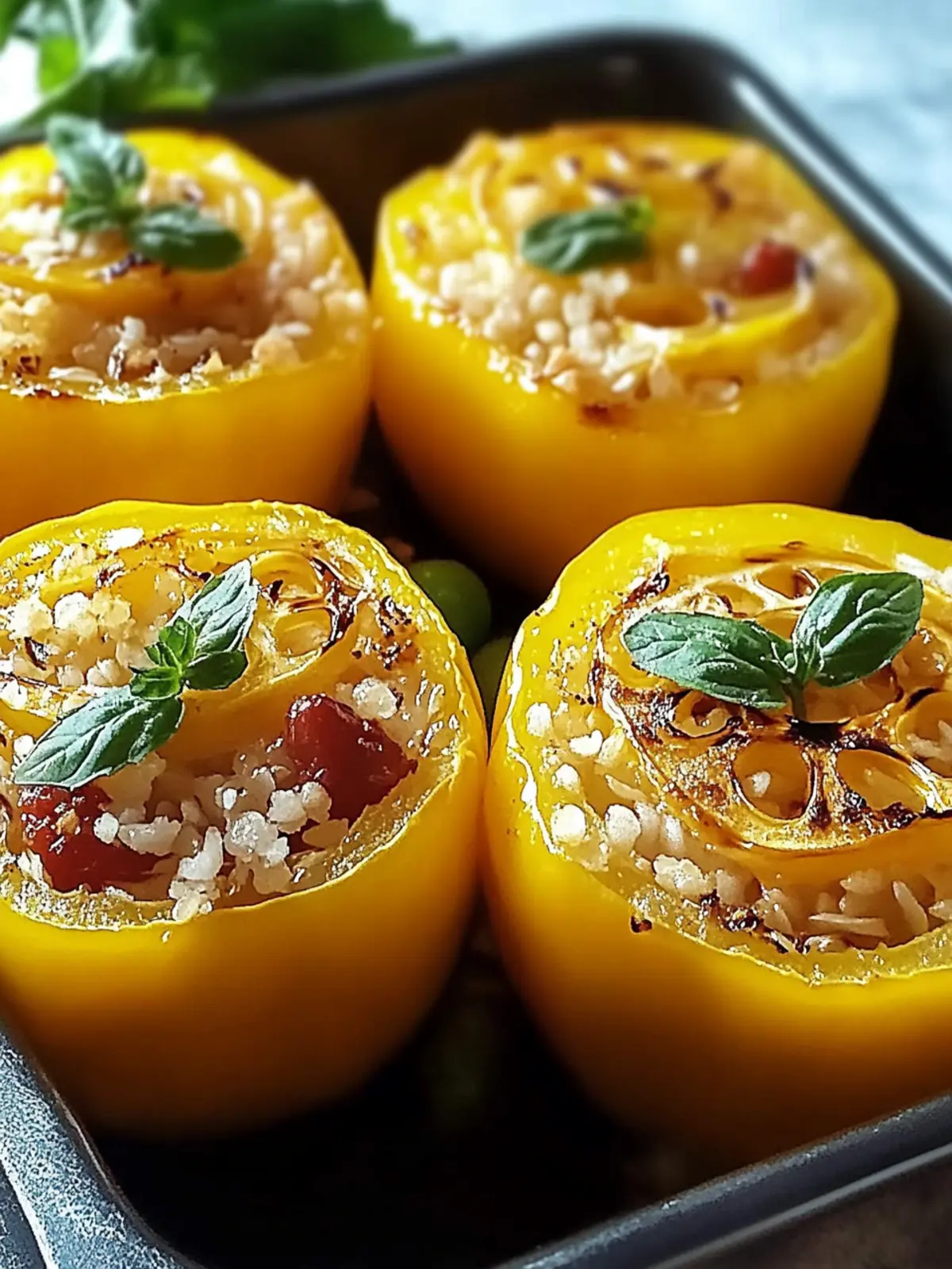 Teriyaki-Ananas-Hühnchen & Reis gefüllte Paprika