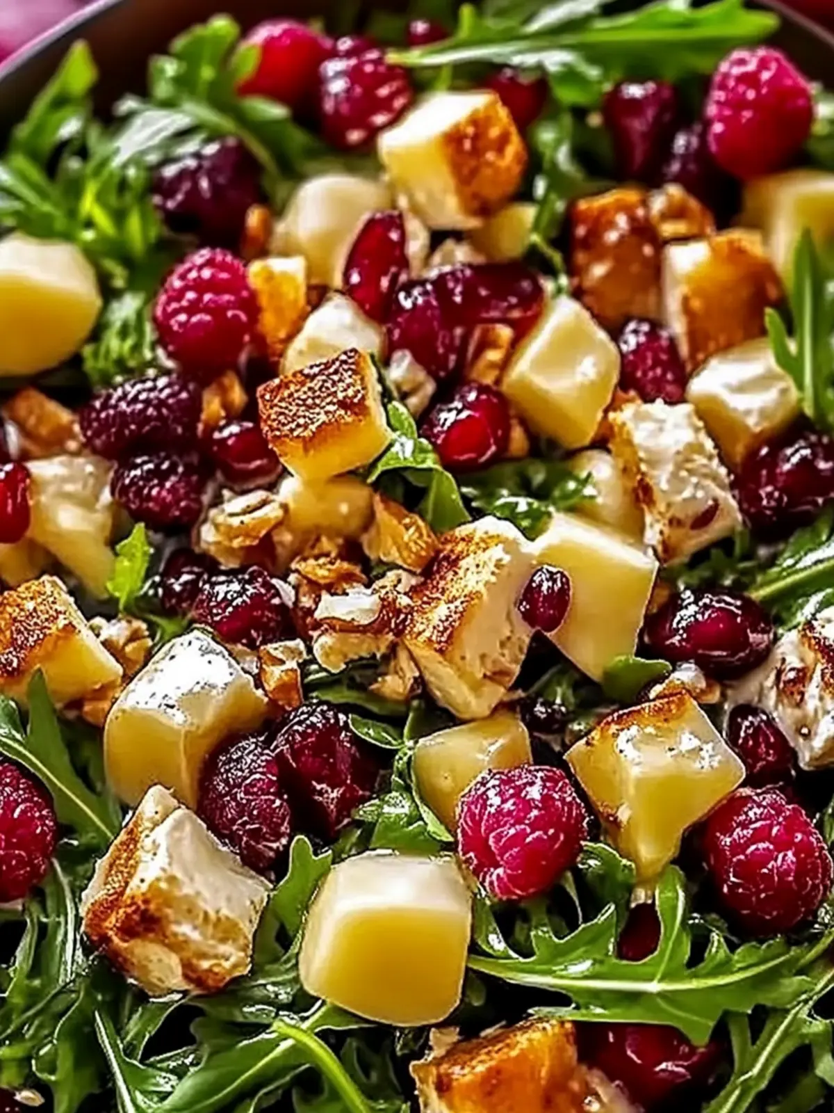 Weihnachtssalat mit Honig-Senf-Dressing