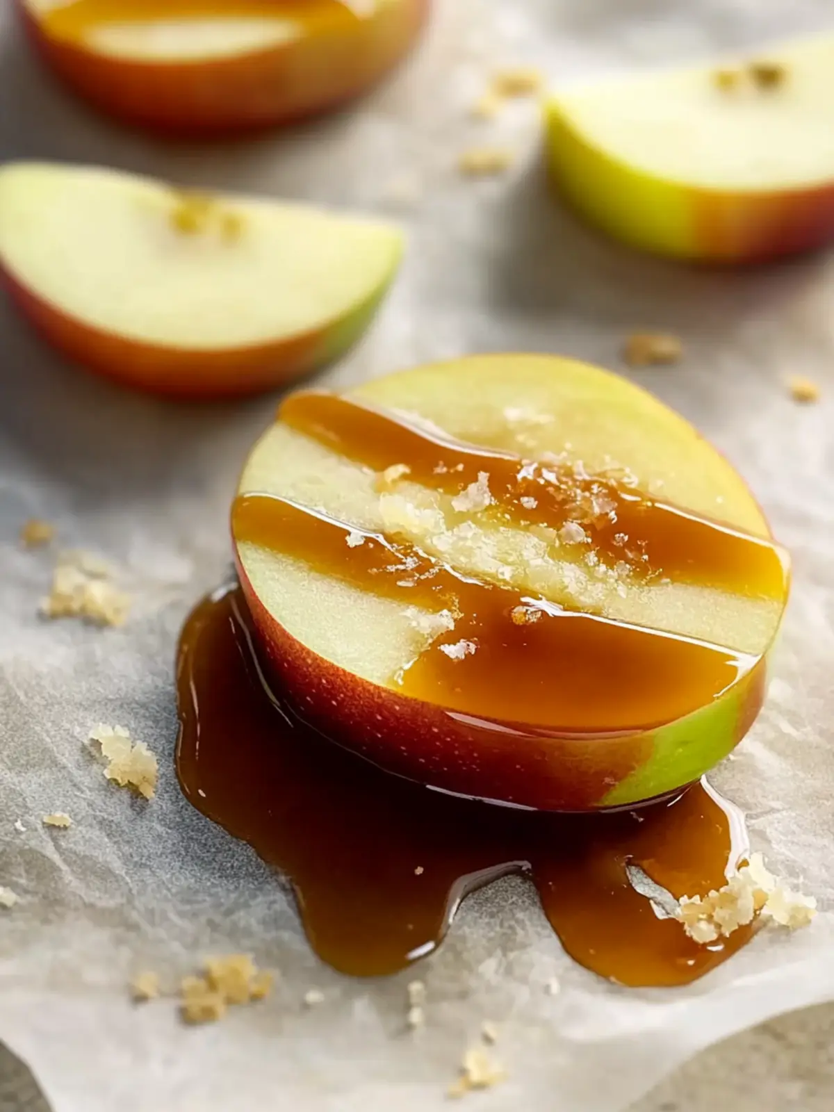 Süße Karamell-Apfelscheiben