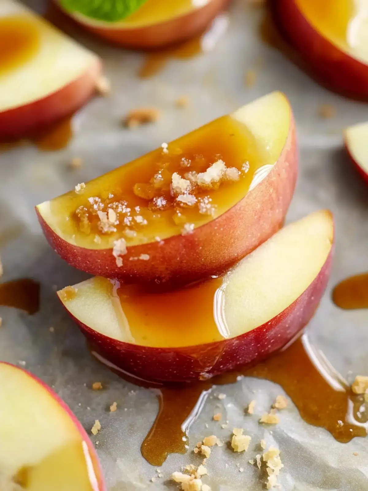 Süße Karamell-Apfelscheiben