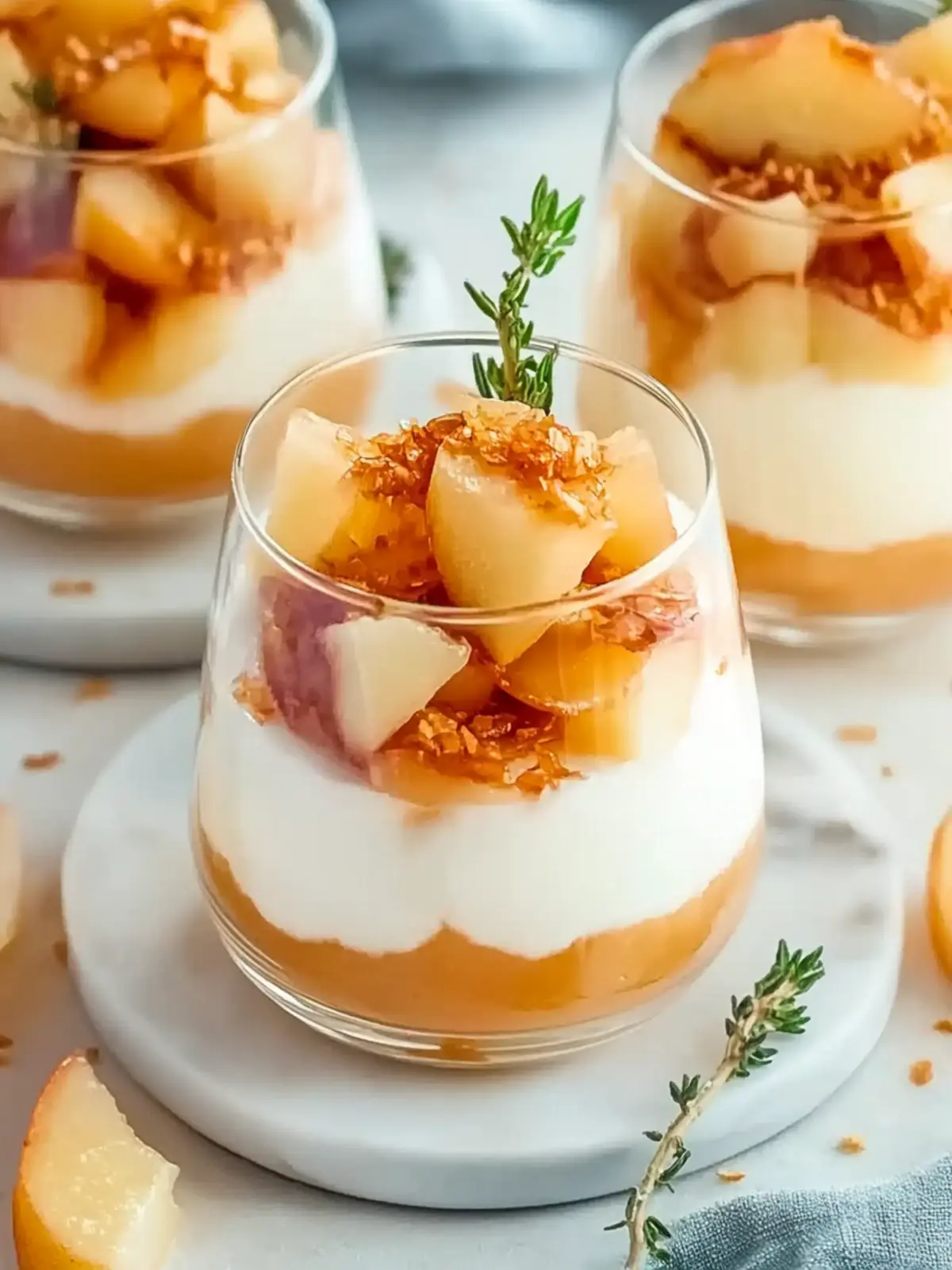 Gebackenes Apfeldessert im Glas