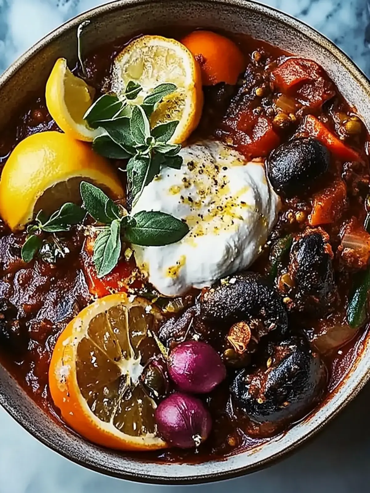 Gewürzter Auberginen- und Walnuss-Eintopf