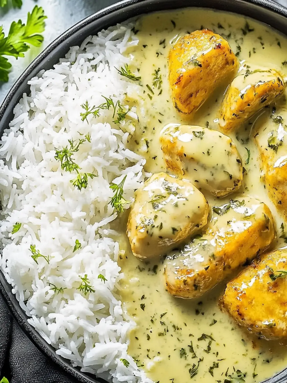 Honig-Senf-Hähnchen mit Reis