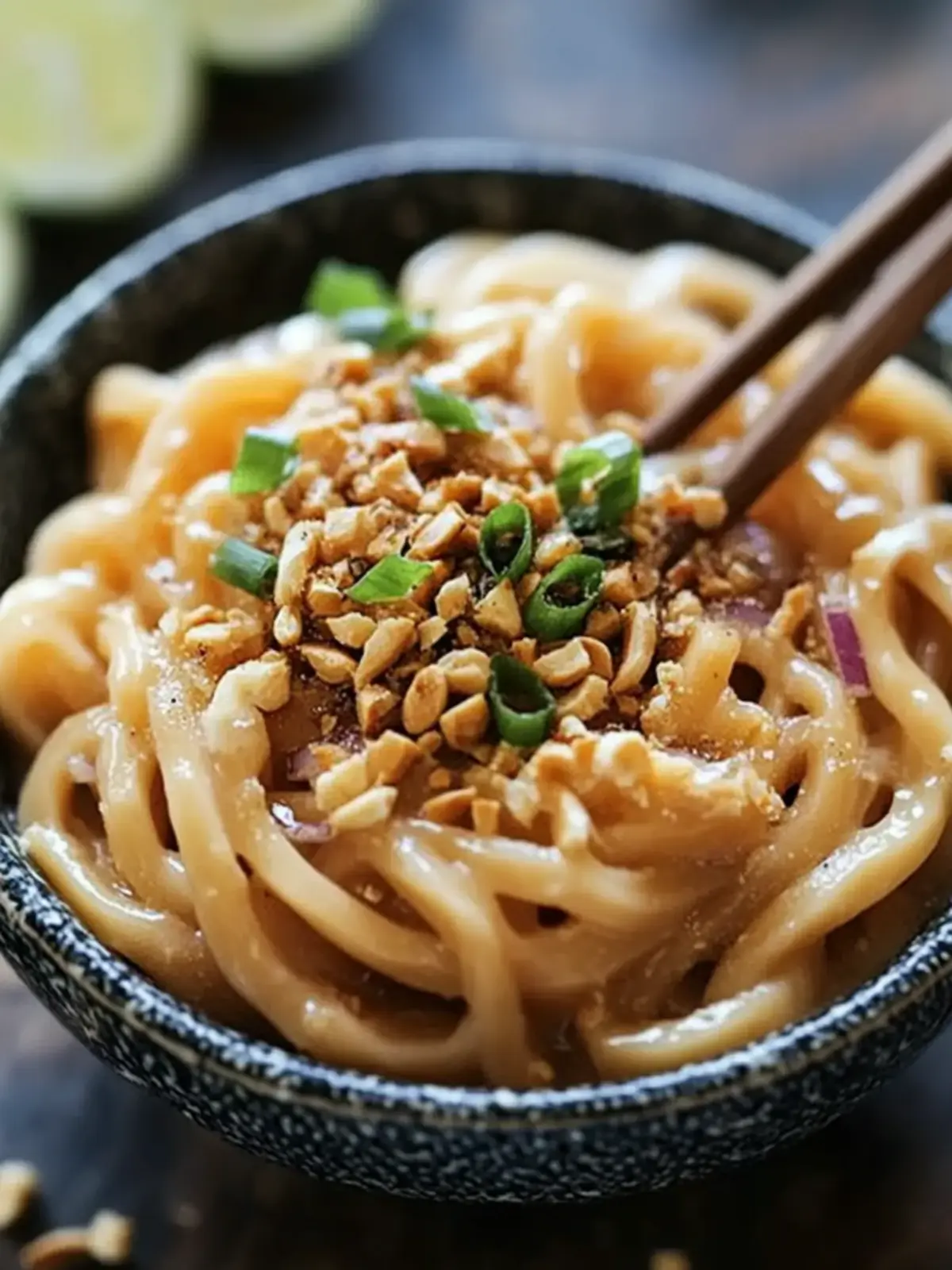 Erdnussbutter Udon-Nudeln