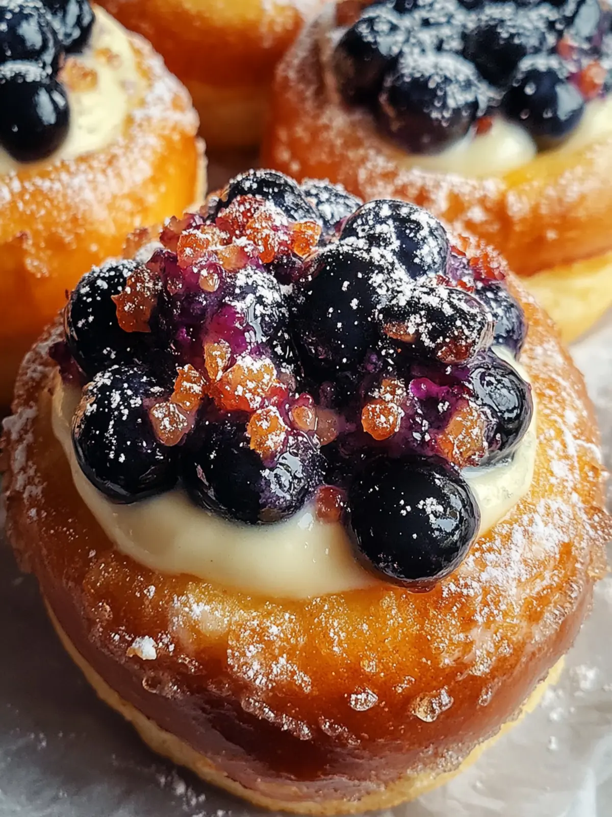 Blaubeer Käsekuchen Brioche Brötchen