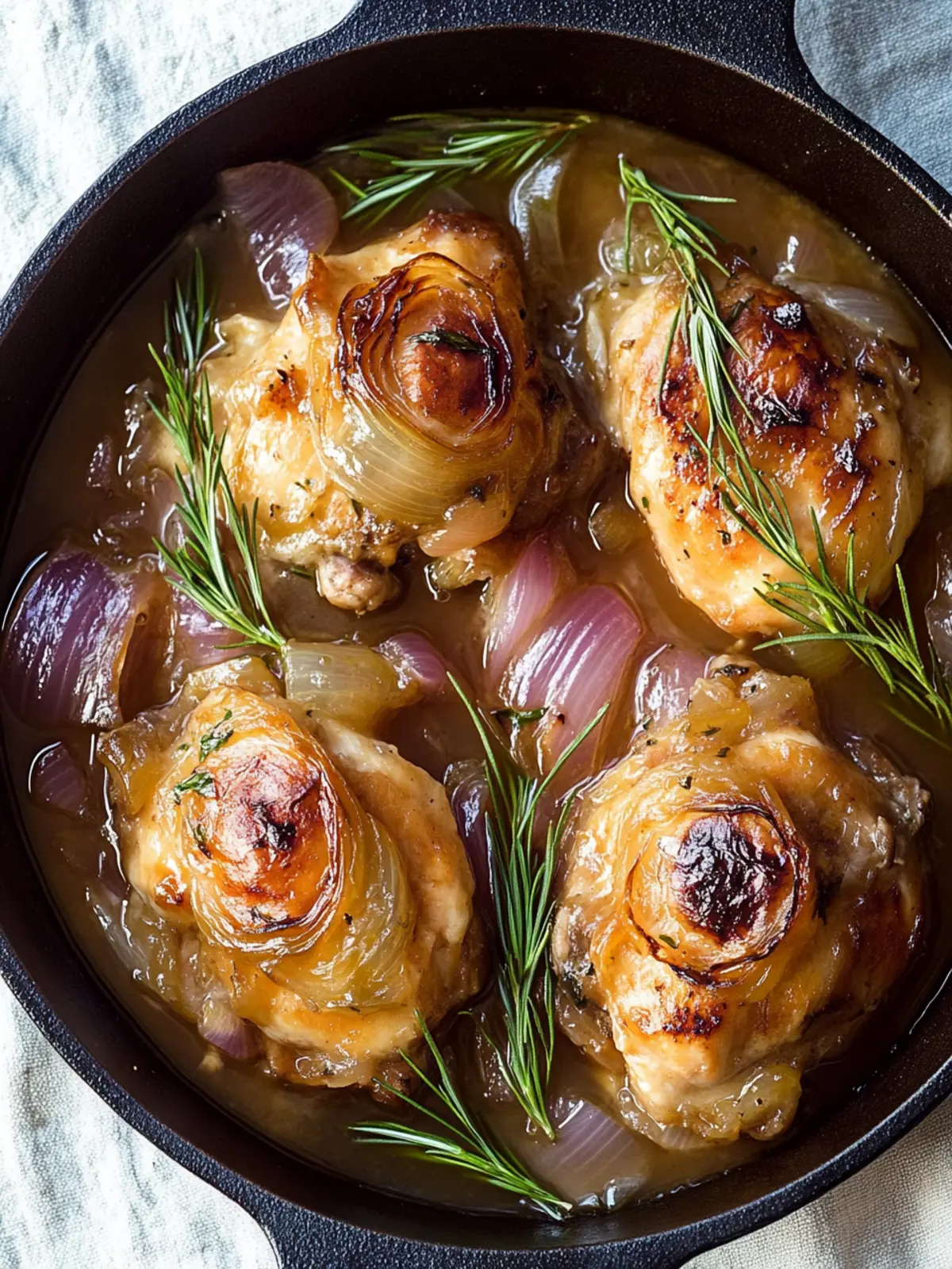 Zwiebel und Hähnchen Eintopf