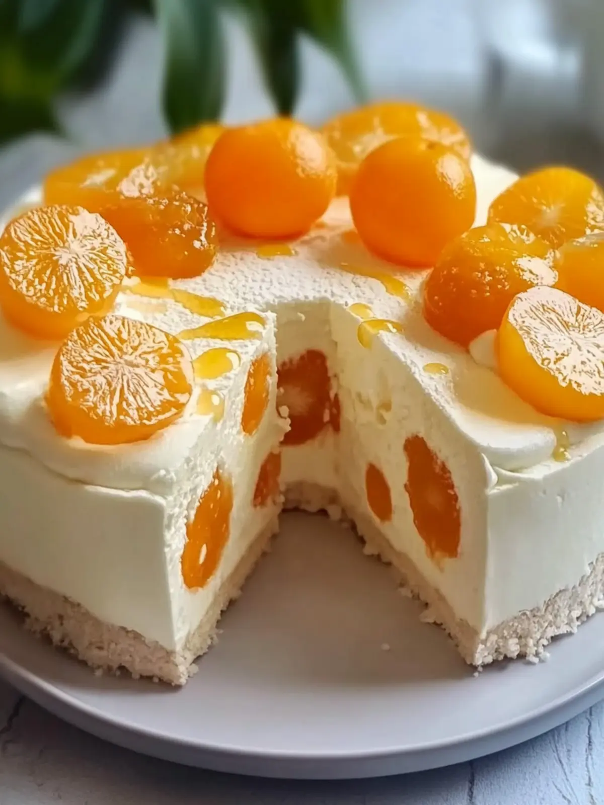 Fanta-Kuchen mit Paradiescreme und Mandarinen