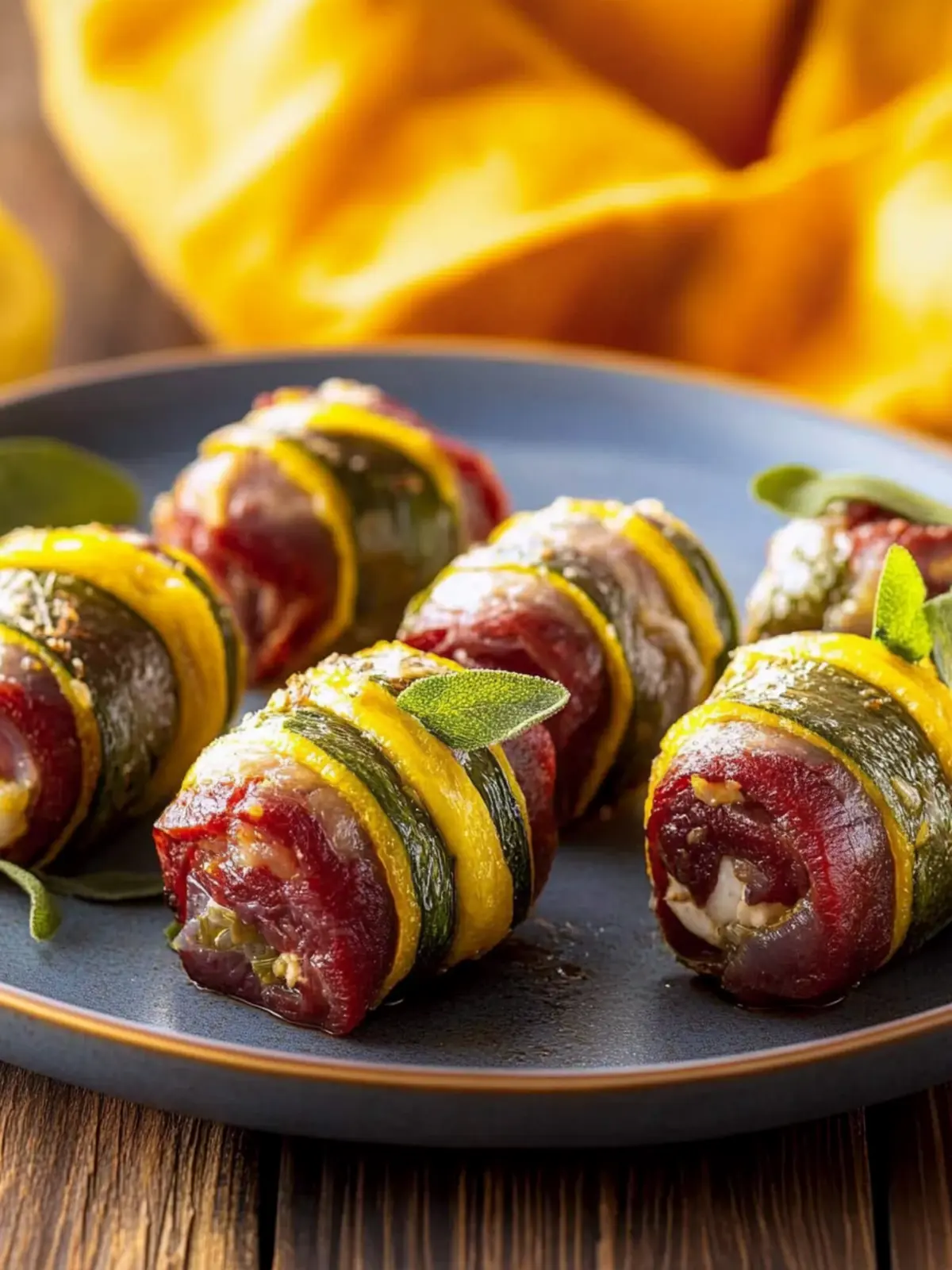 Zarte Rinderrouladenbissen mit einer herzhaften Füllung