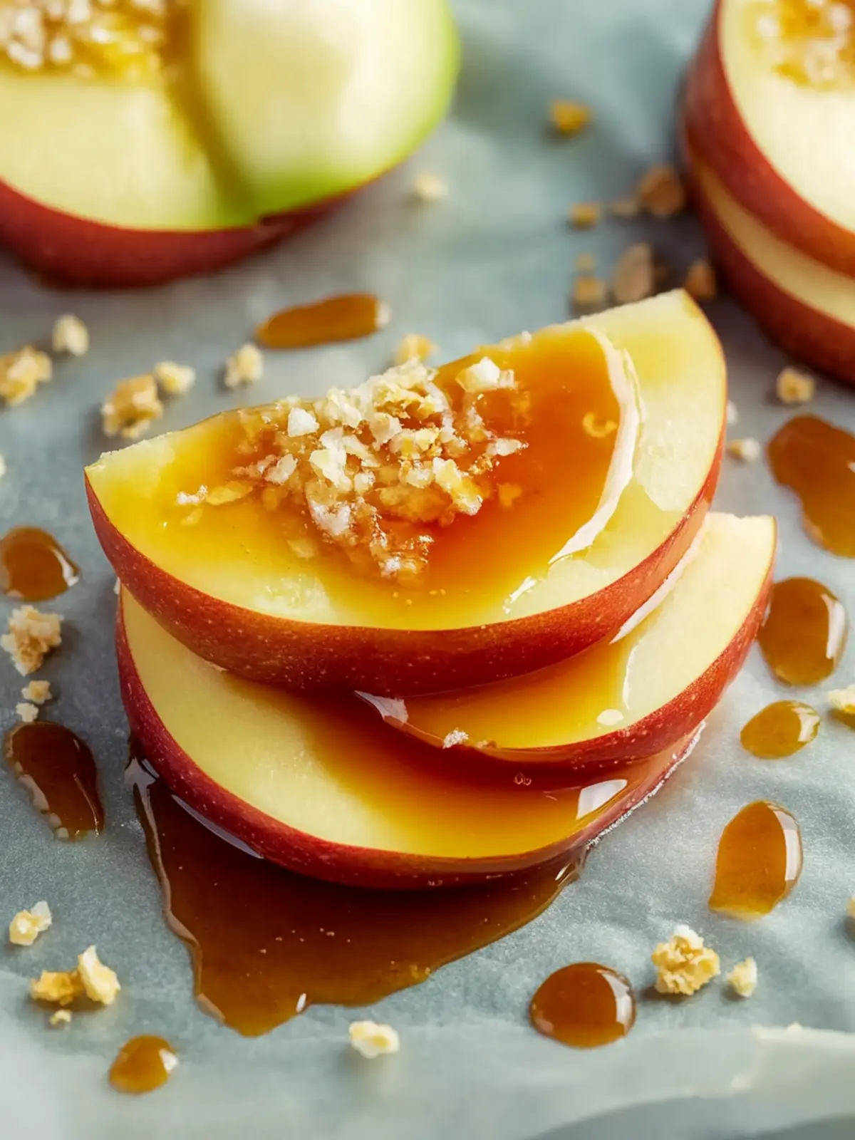 Süße Karamell-Apfelscheiben