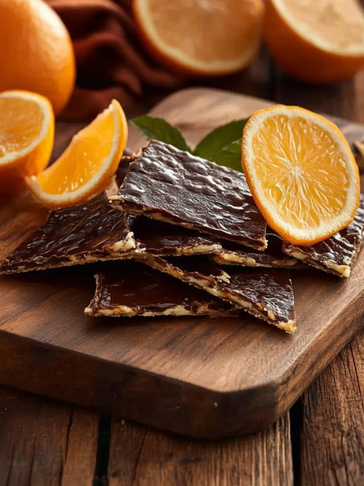 Elegante Schokoladen-Orange-Dreiecke