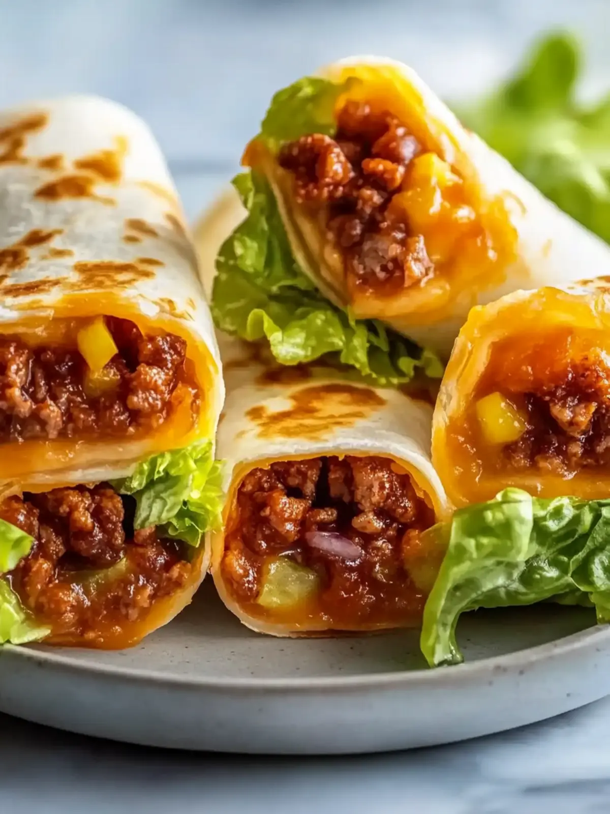 Luftfritteuse Cheeseburger Wraps für ein schnelles Abendessen