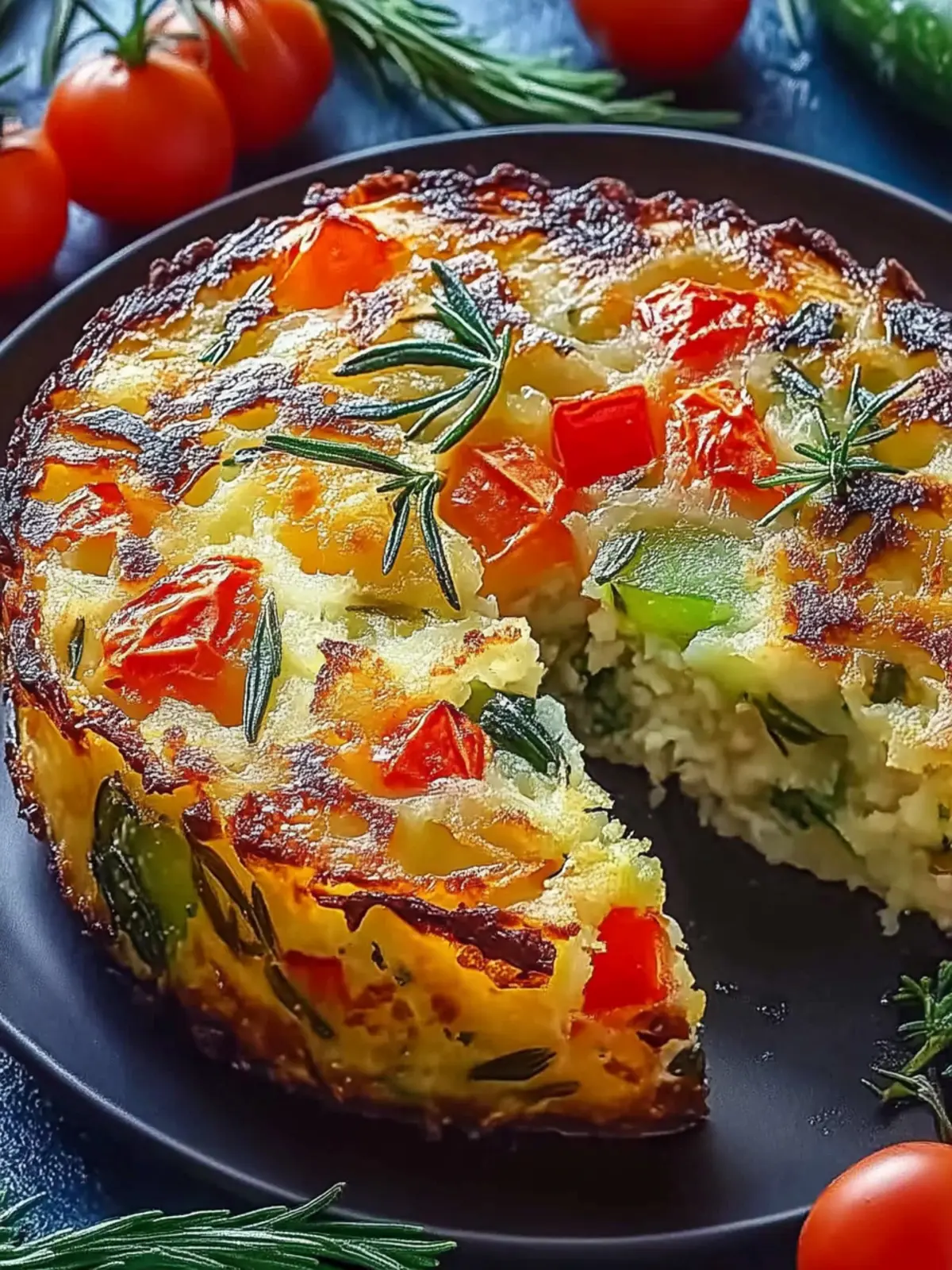Vegetarische Kartoffelauflauf mit Zucchini, Karotten und Zwiebeln