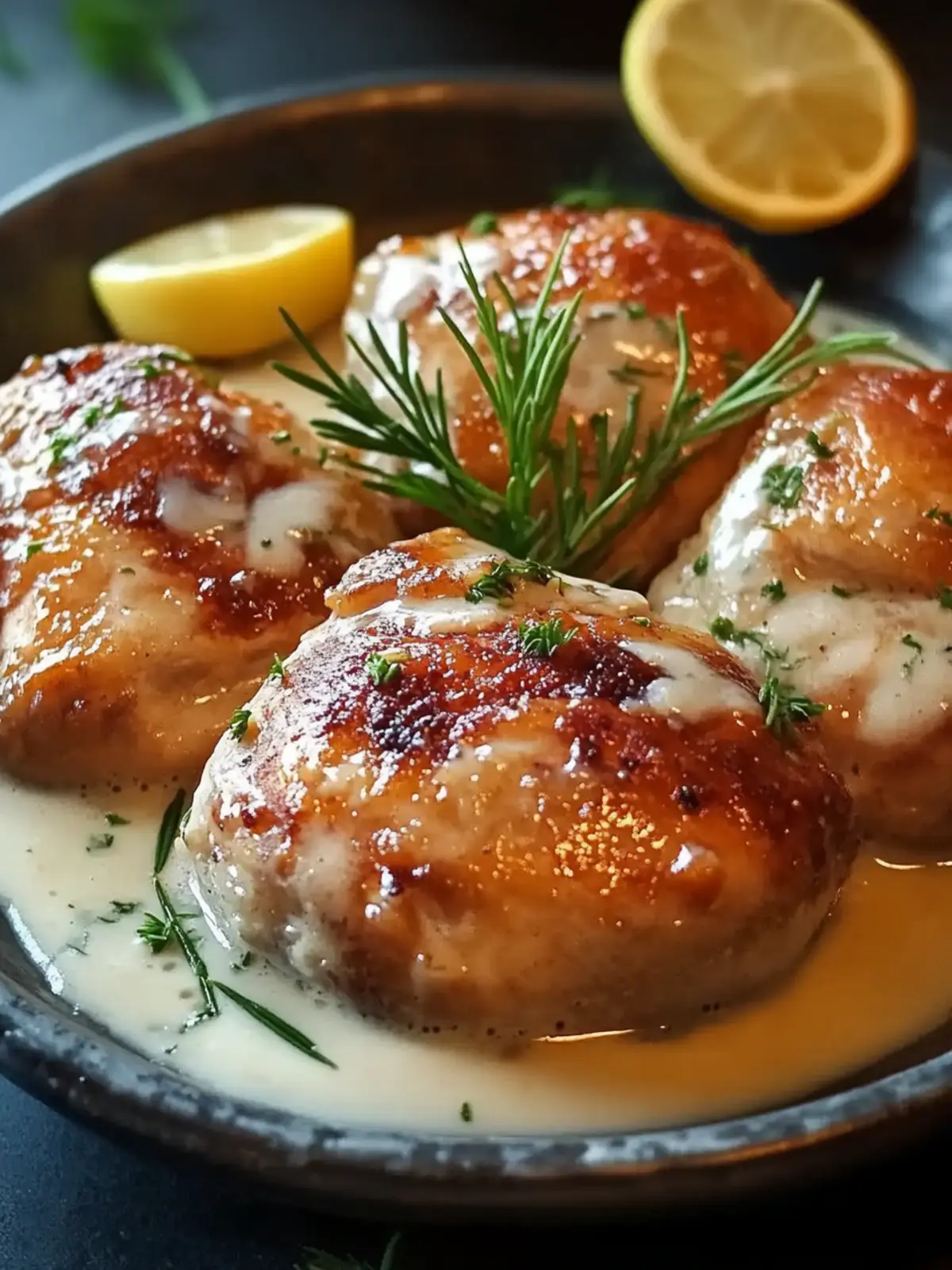 Saftiges Hähnchen in einer cremigen Zwiebelsauce