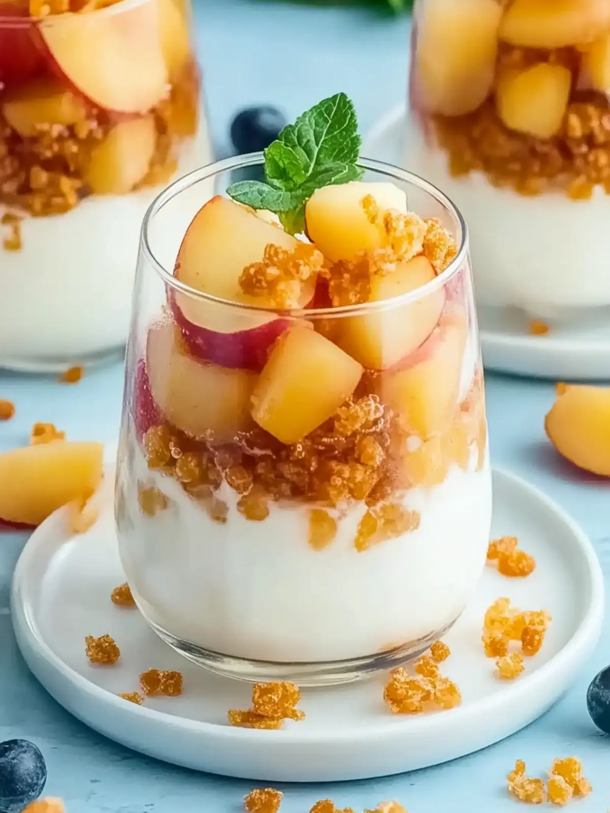 Gebackenes Apfeldessert im Glas