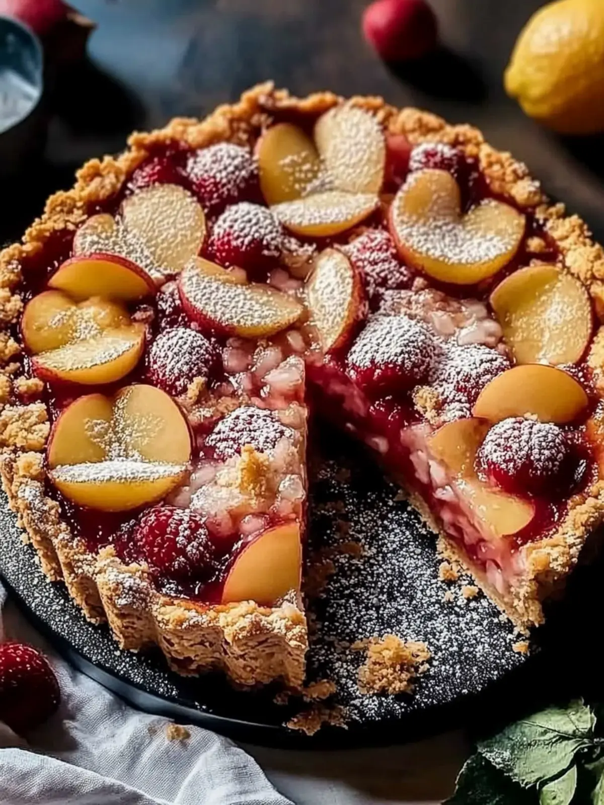 Pflaumenkuchen mit Biskuitteig und Streuseln