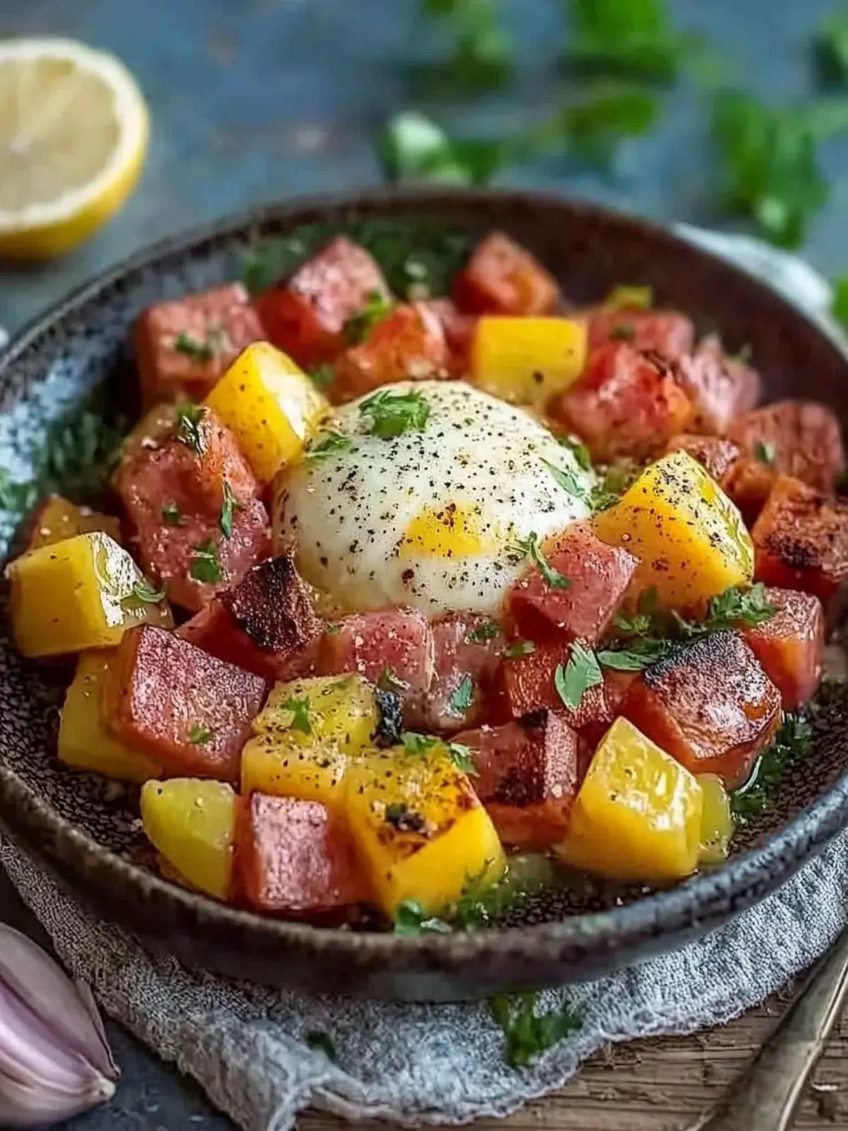 Kartoffel Leberkäse Pfann