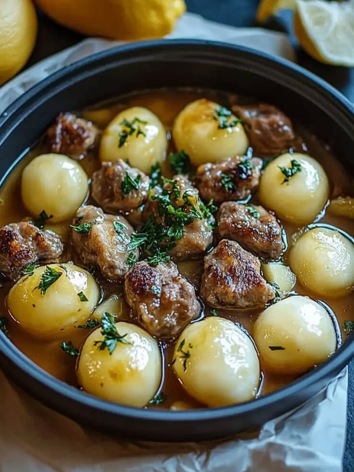 Hausgemachtes Hackfleisch mit Knödeln