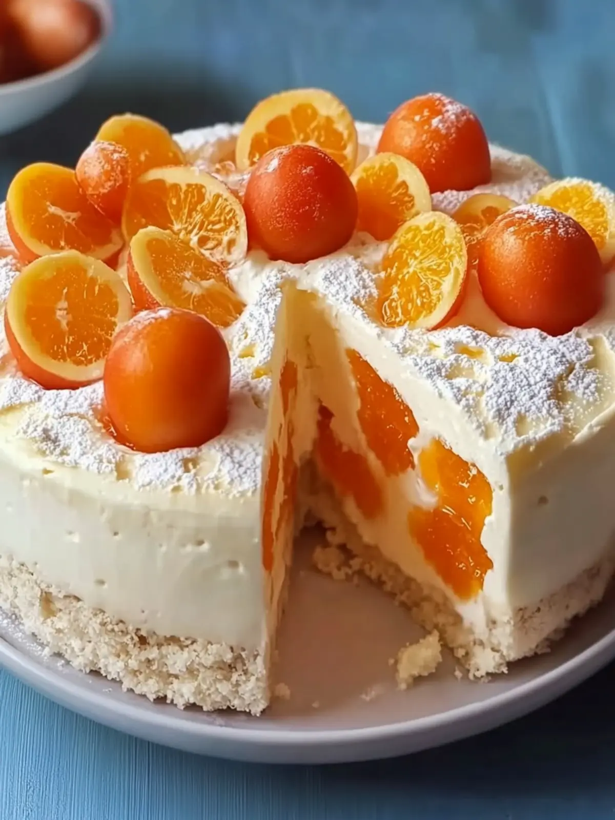 Fanta-Kuchen mit Paradiescreme und Mandarinen