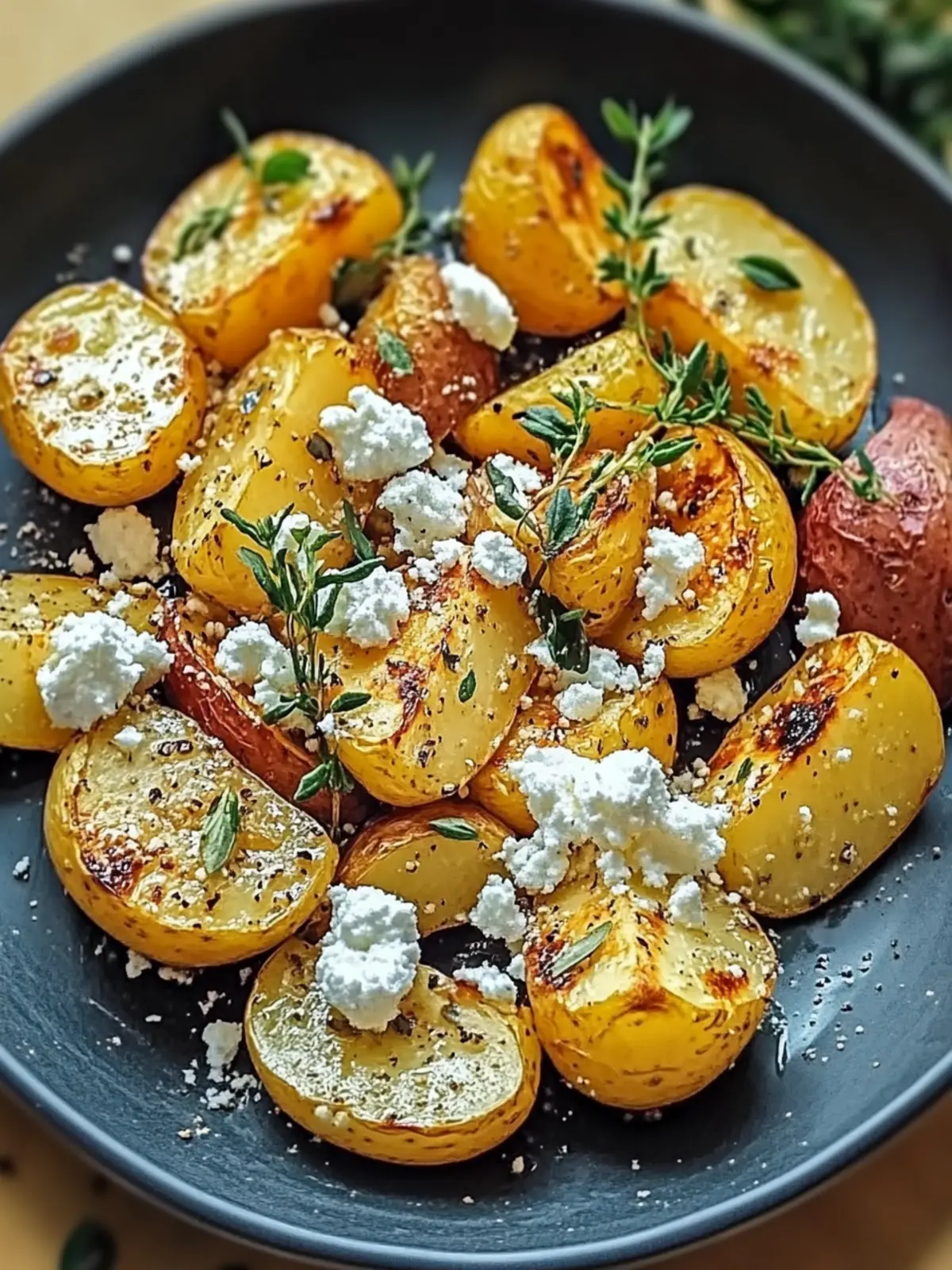 frittierte Kartoffeln mit Feta