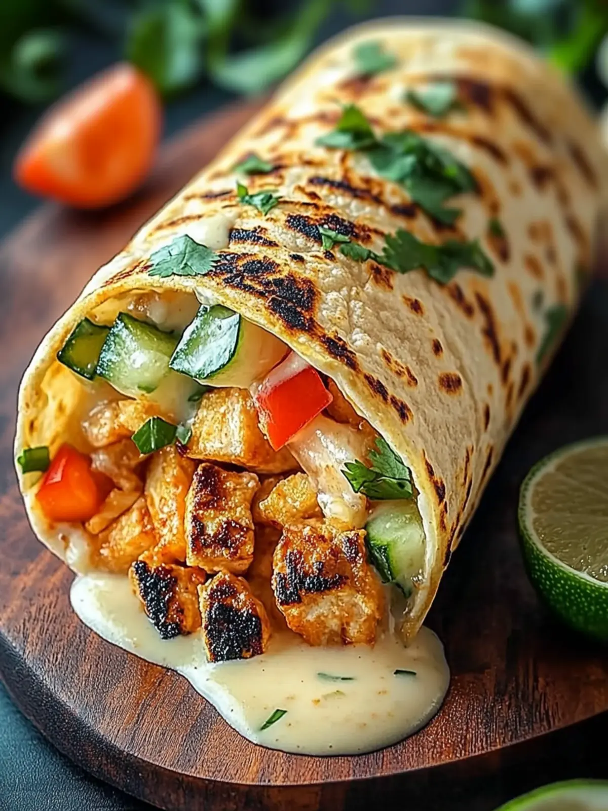 Chipotle Ranch Hähnchen Burrito Grillen