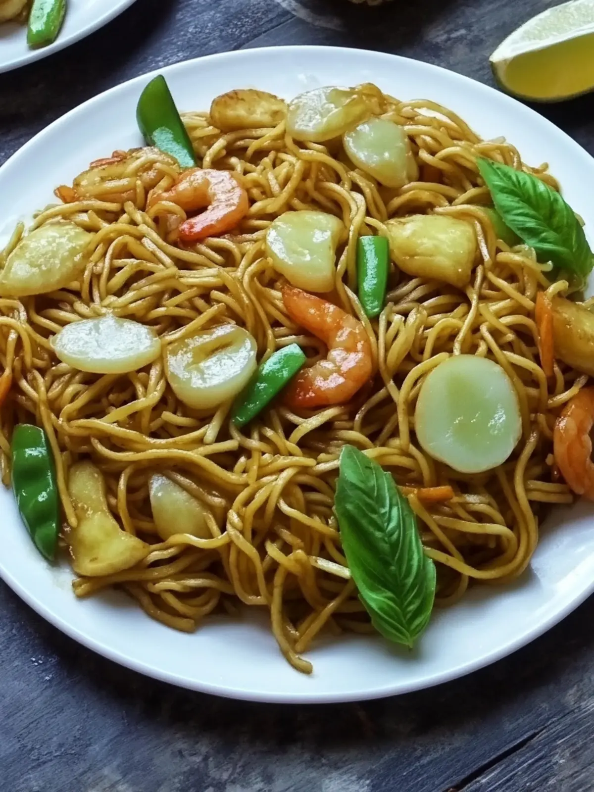 Hühnchen gebratene Nudeln