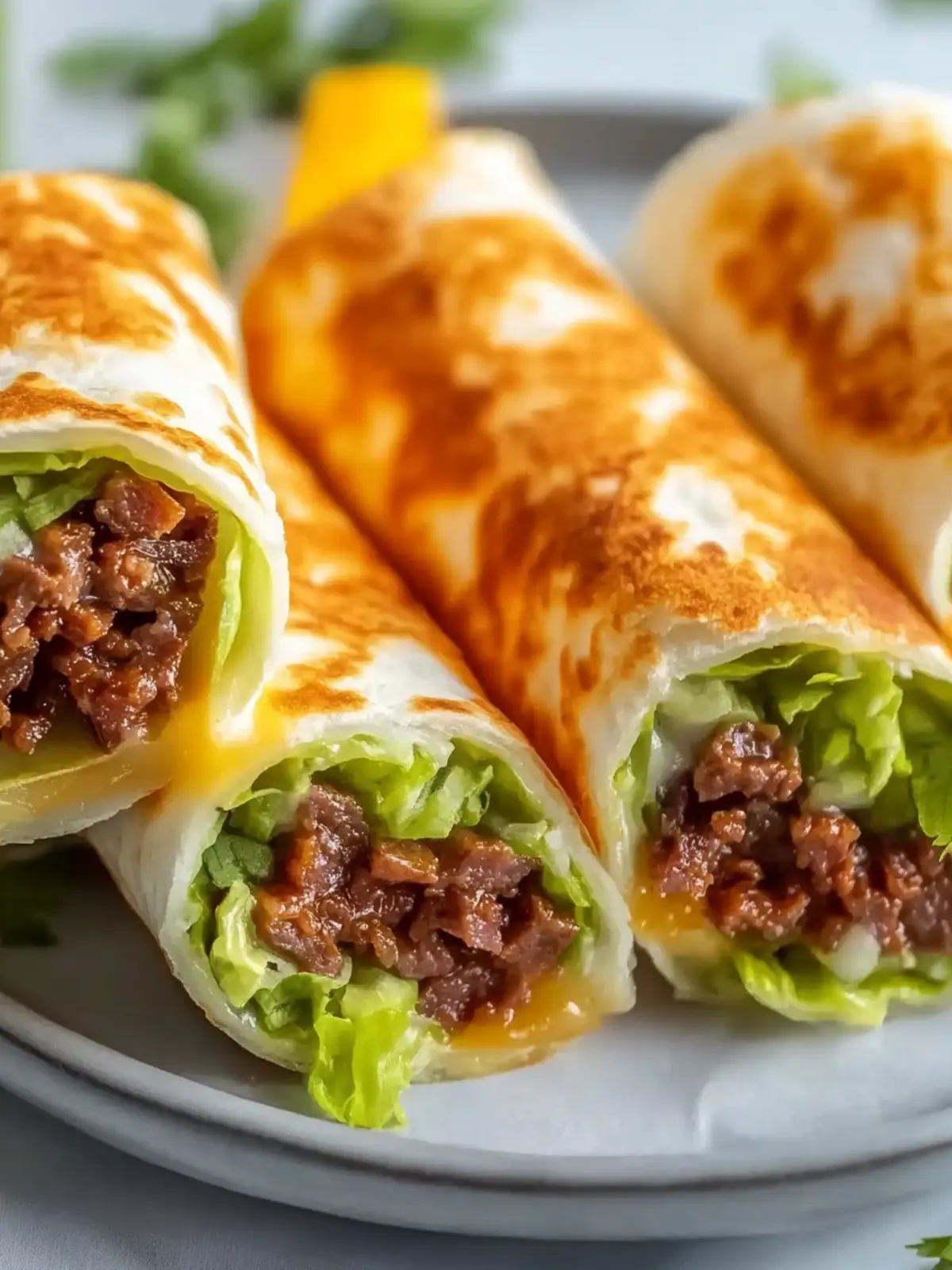 Luftfritteuse Cheeseburger Wraps für ein schnelles Abendessen