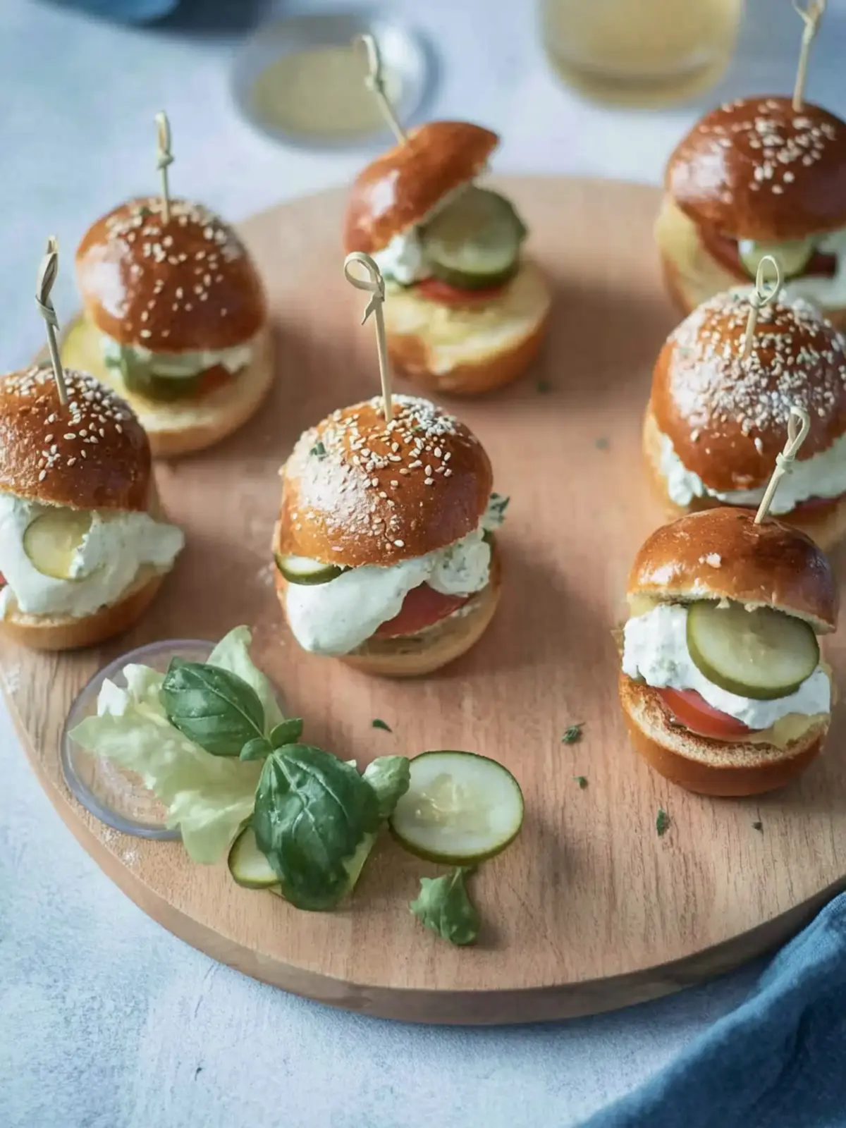 Mini Brezelburger mit Fleischlaibchen