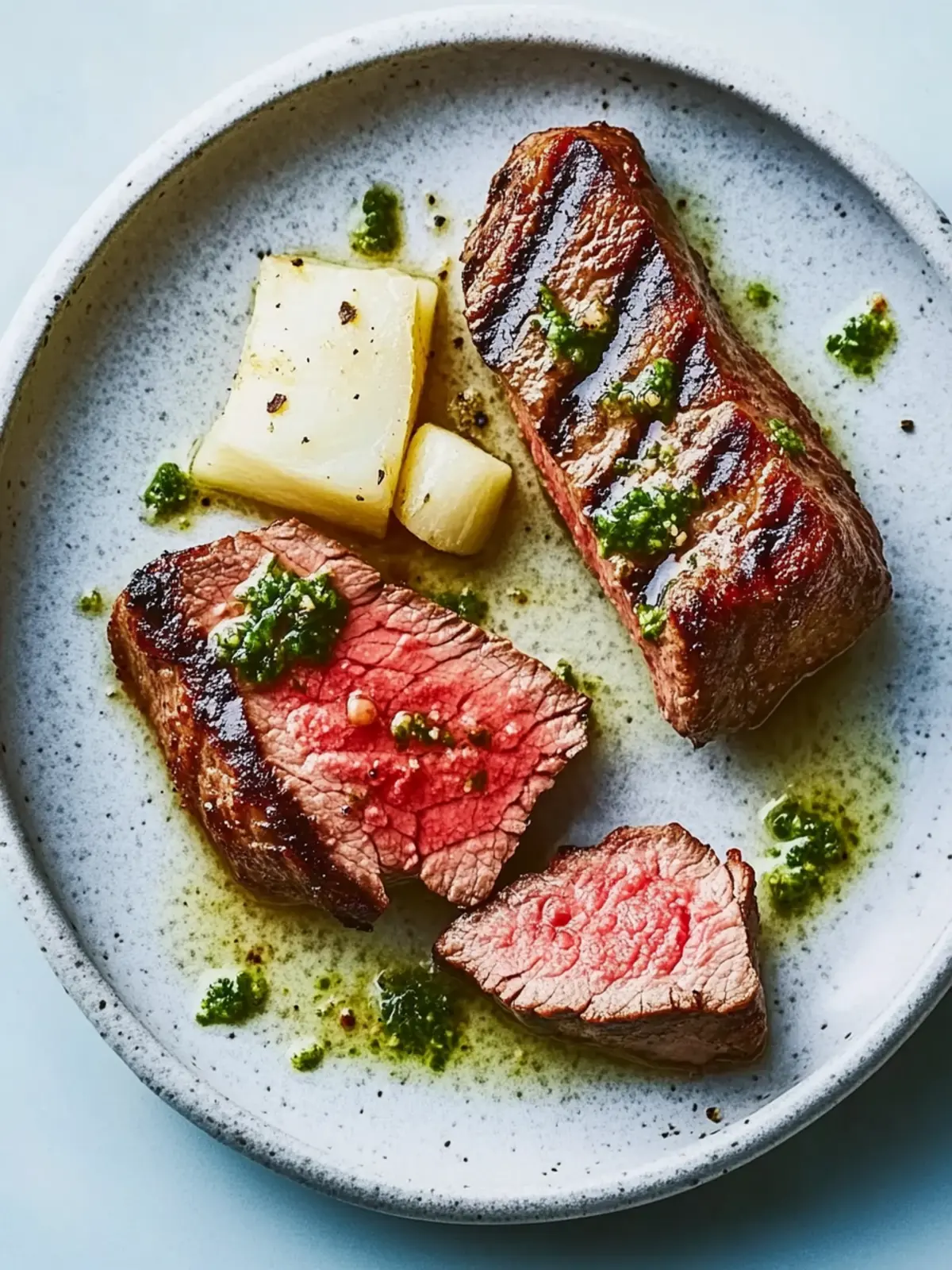 Saftiges Steak aus der Heißluftfritteuse mit Kräuterbutter