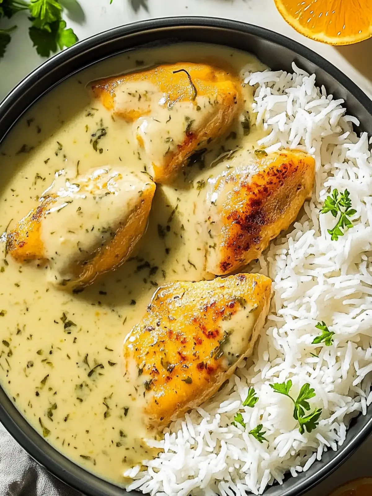 Honig-Senf-Hähnchen mit Reis