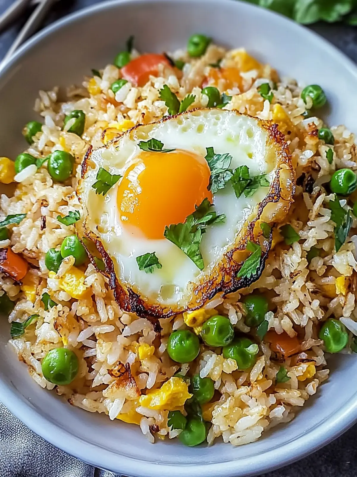 Bratreis mit Ei und Gemüse