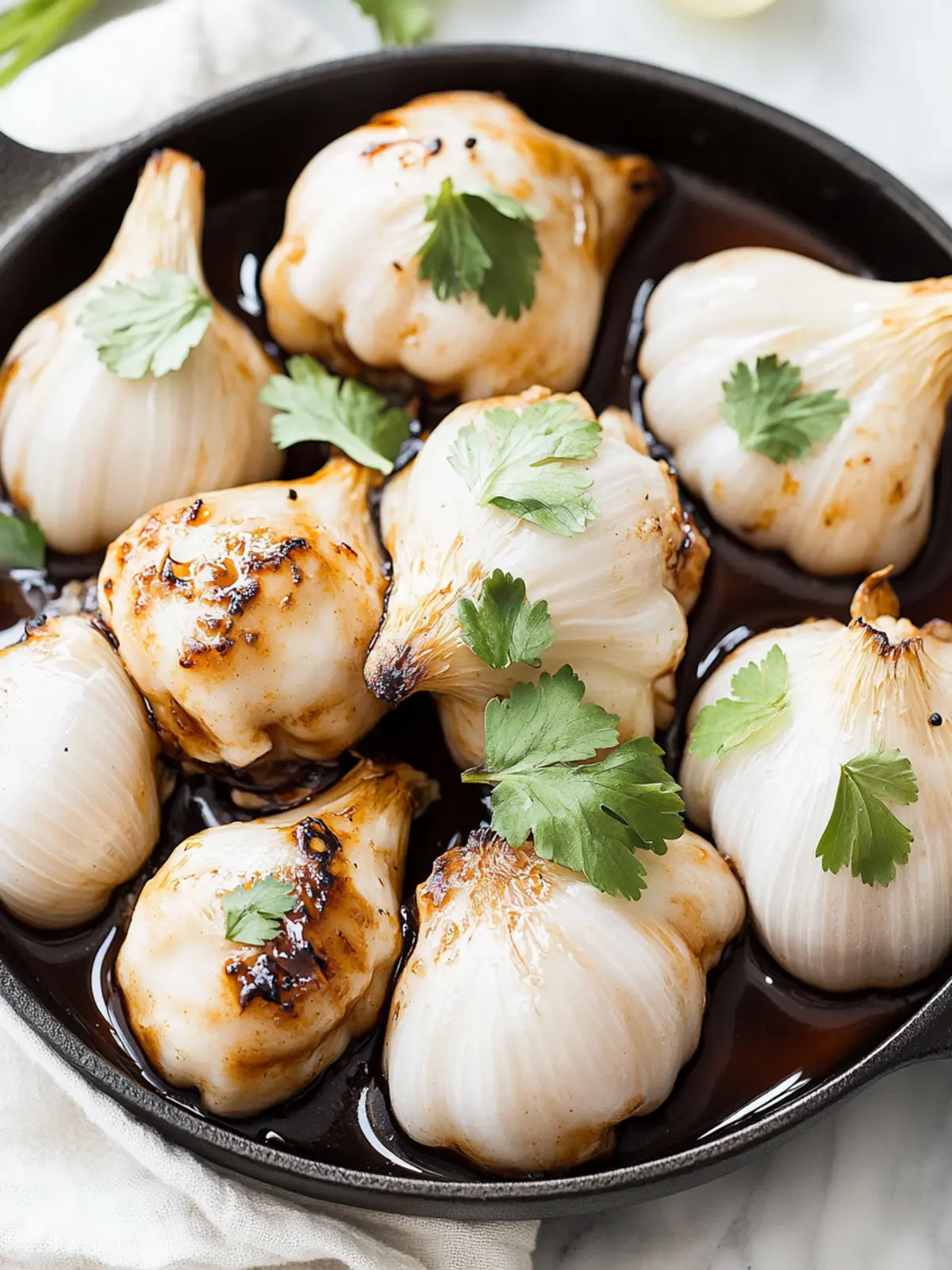 Honig Knoblauch Glasiertes Hähnchenschenkel