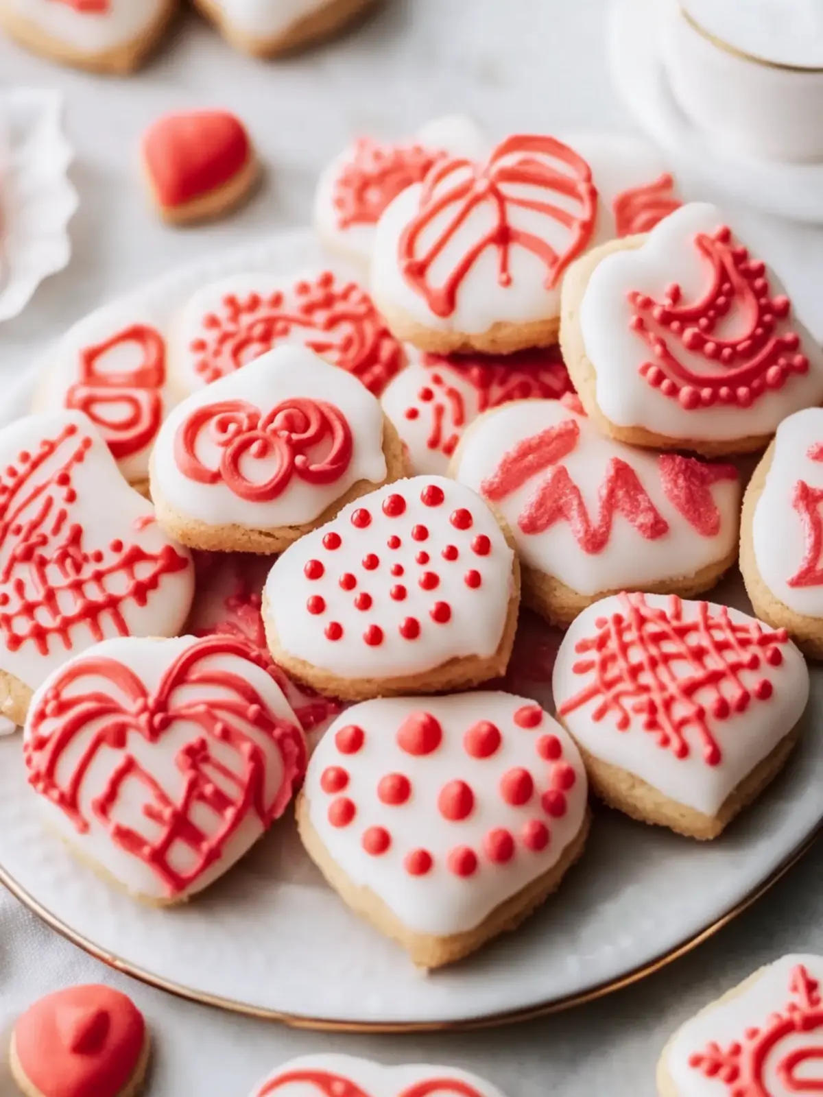 Zuckerplätzchen mit rotem Royal-Icing