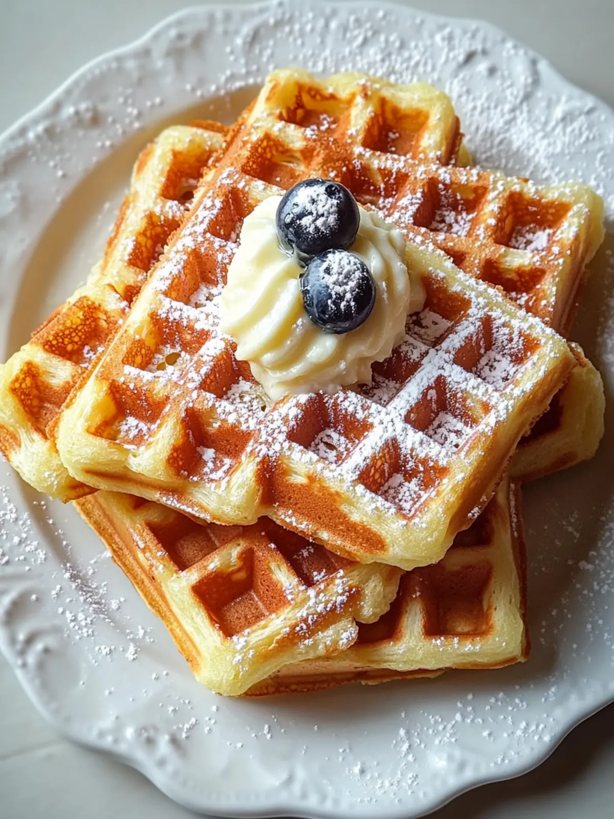 Knusprige Buttermilch Belgische Waffeln