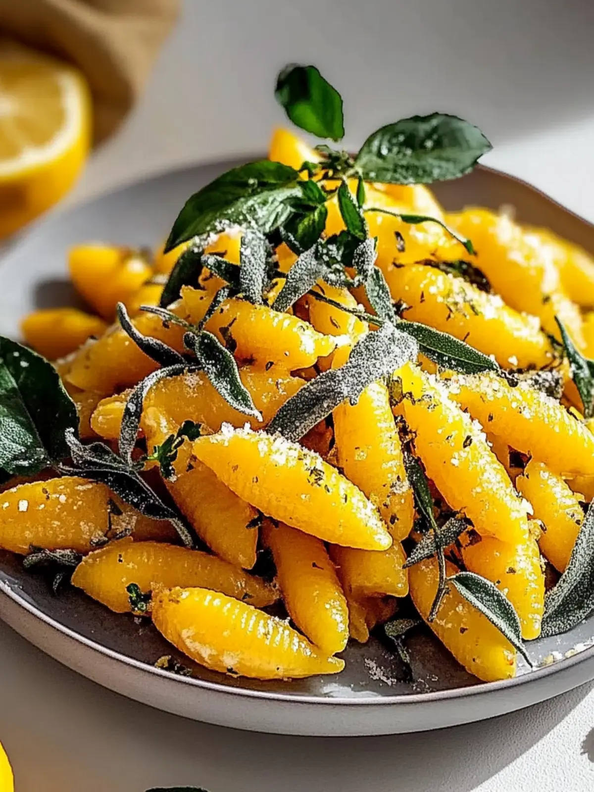 Kürbis-Scherennudeln mit Salbei