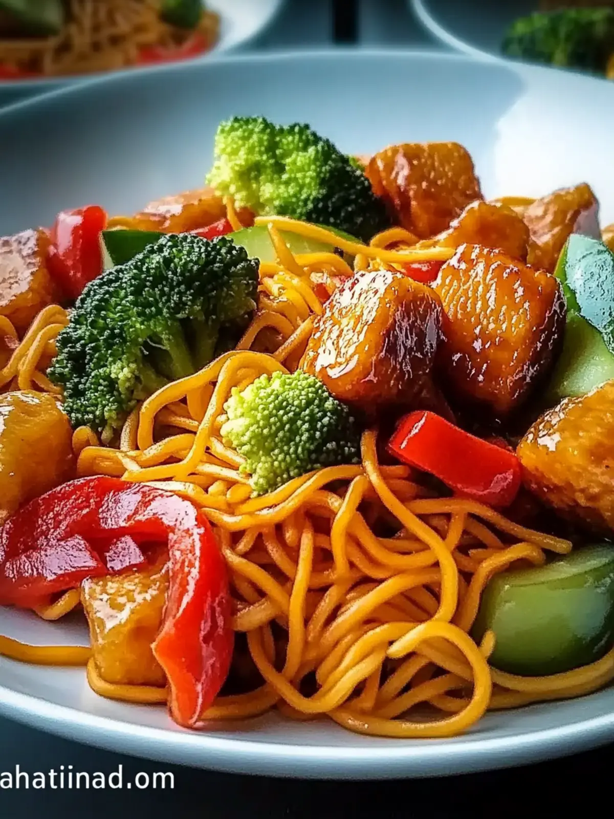 Asiatische Nudelpfanne Schnelles Gericht Einfach gekocht