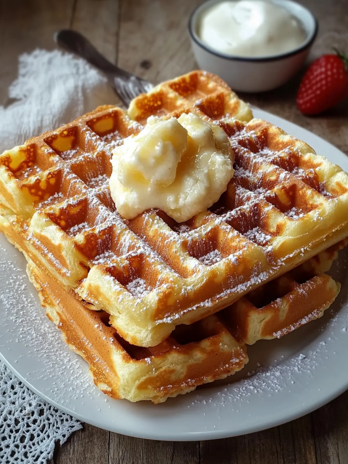 Knusprige Buttermilch Belgische Waffeln