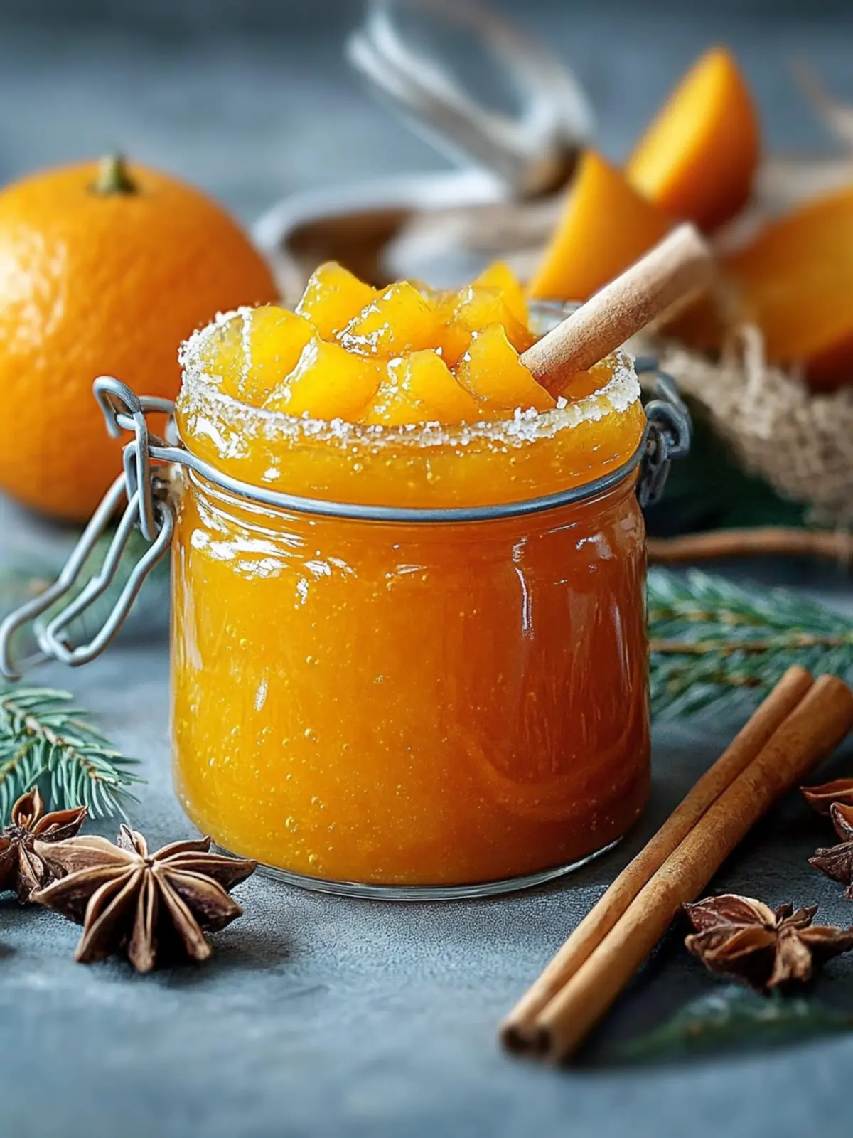 Winterkürbis- und Apfelmarmelade mit Orangensaft