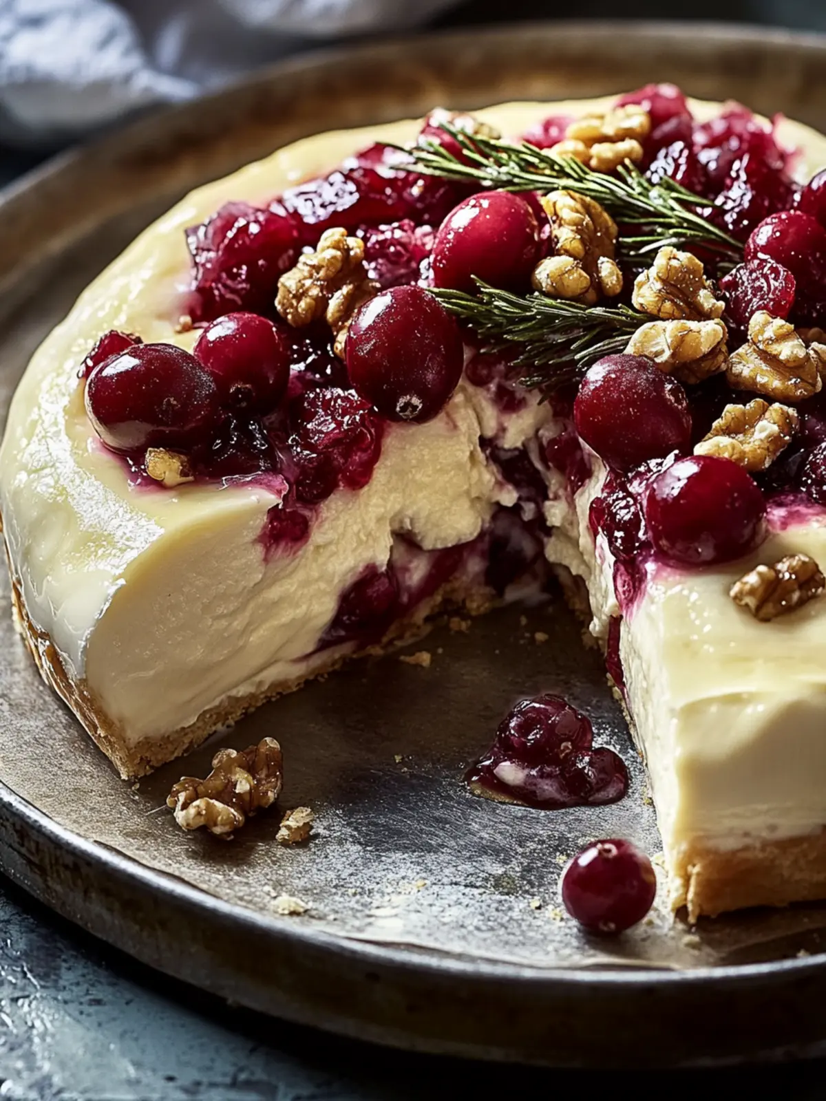 Dekadent Gebackener Gefüllter Brie mit Preiselbeeren & Walnüssen