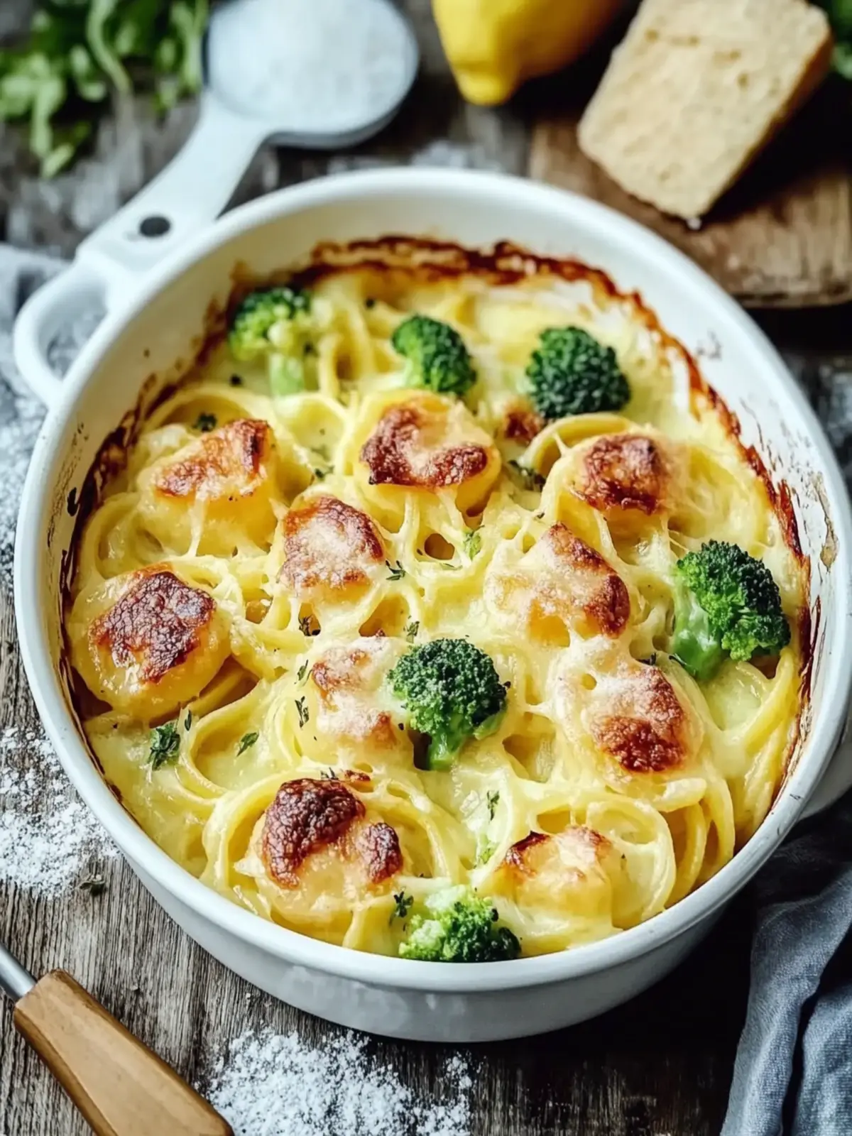 Spätzleauflauf mit Rosenkohl und Kasseler