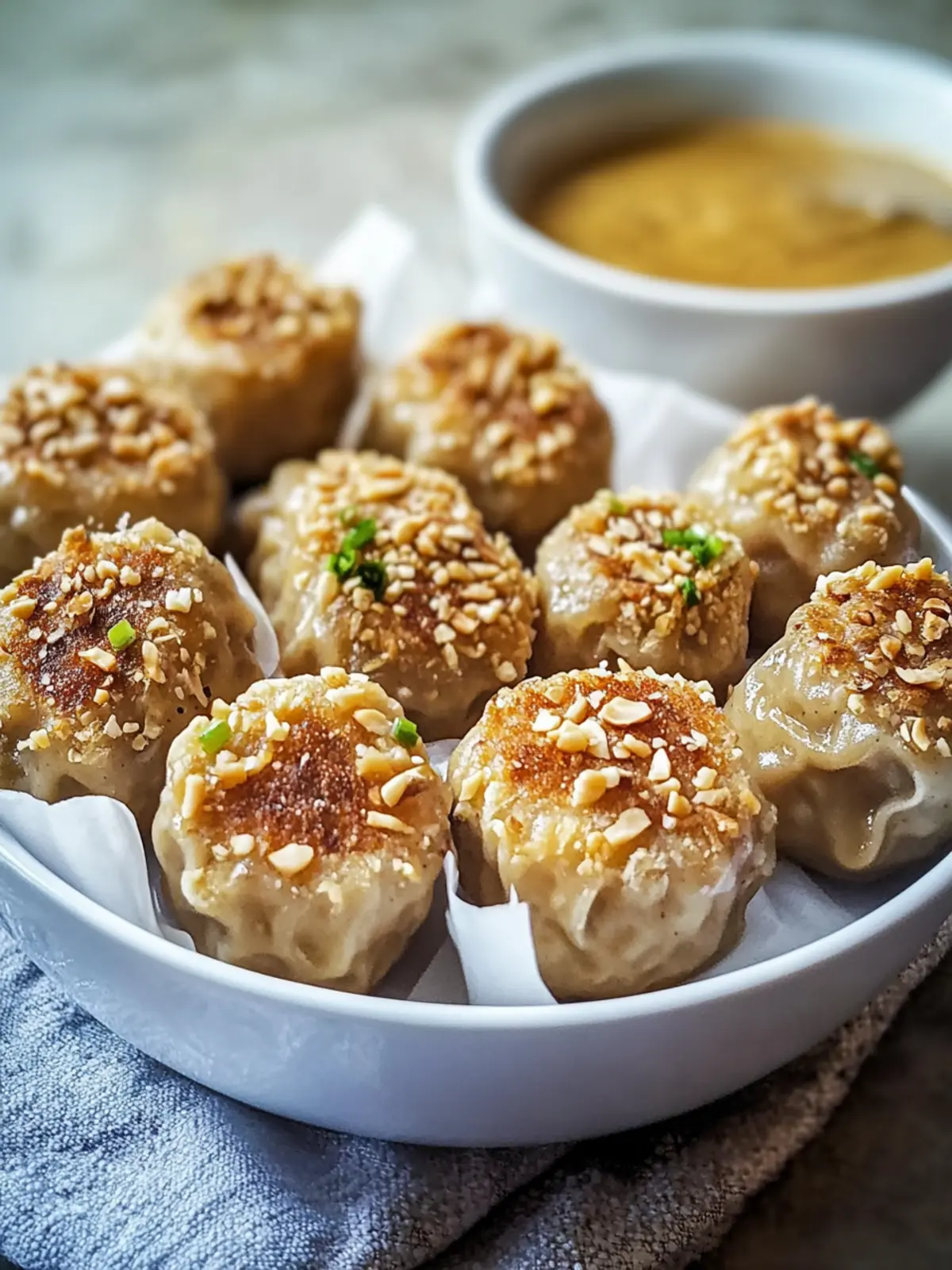 Backofen-Gekochte Knödel mit Erdnusssauce
