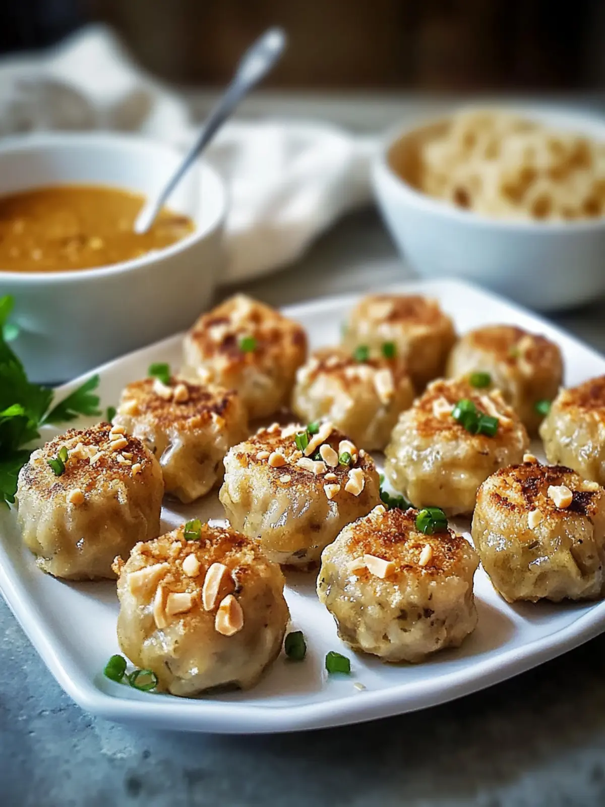 Backofen-Gekochte Knödel mit Erdnusssauce