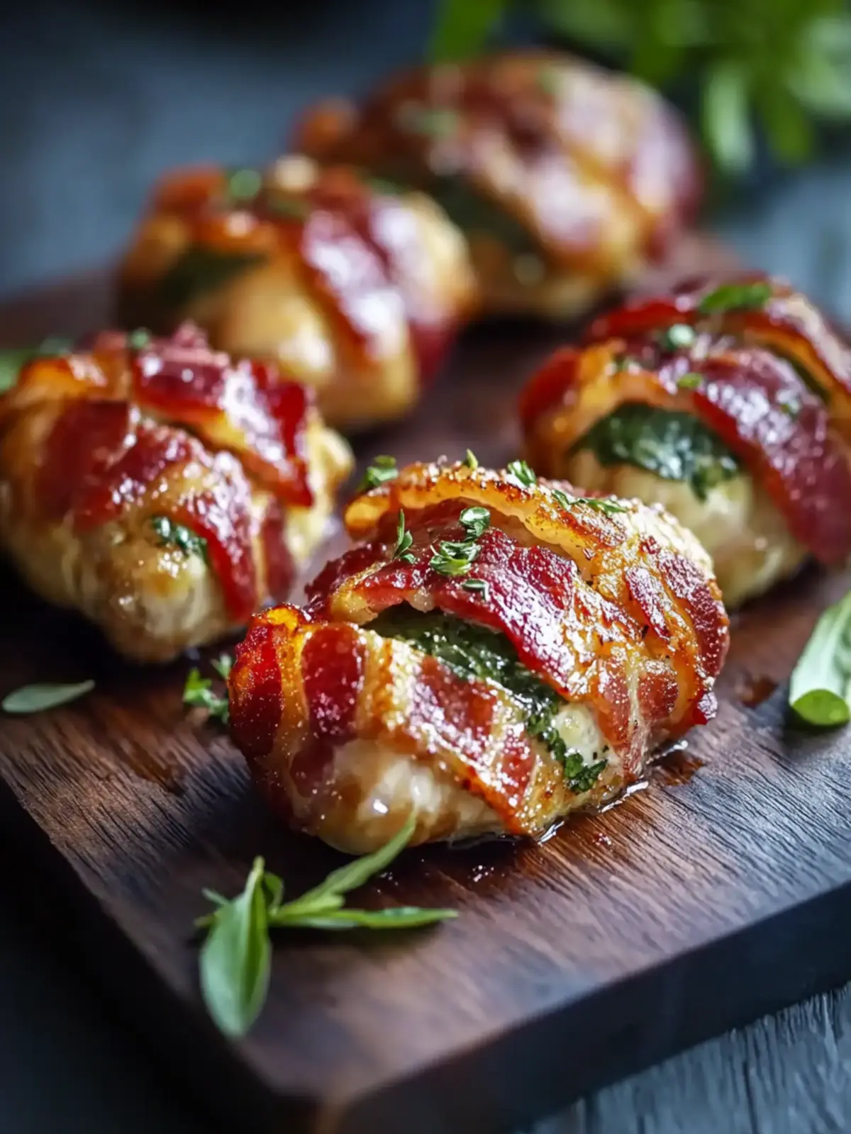 Bacon-umwickeltes Hähnchenbrustfilet