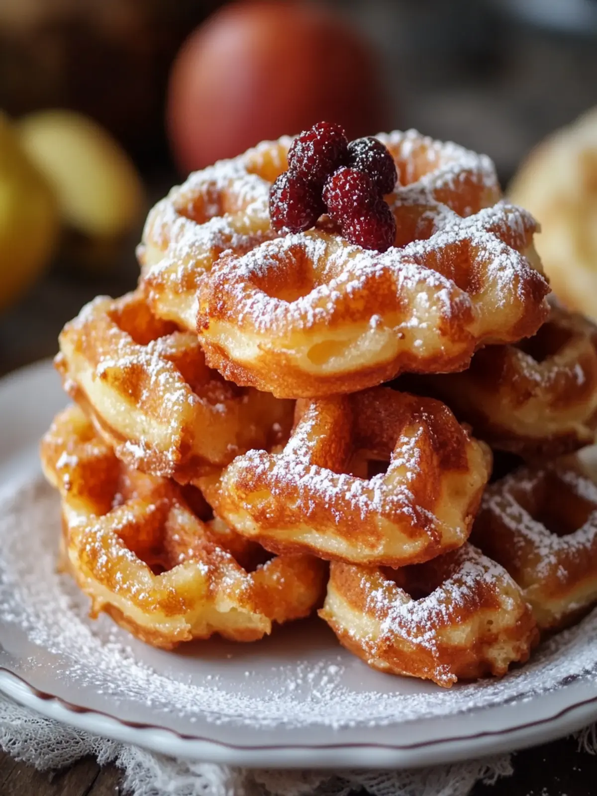 Mini Apfelküchlein Waffel Donuts
