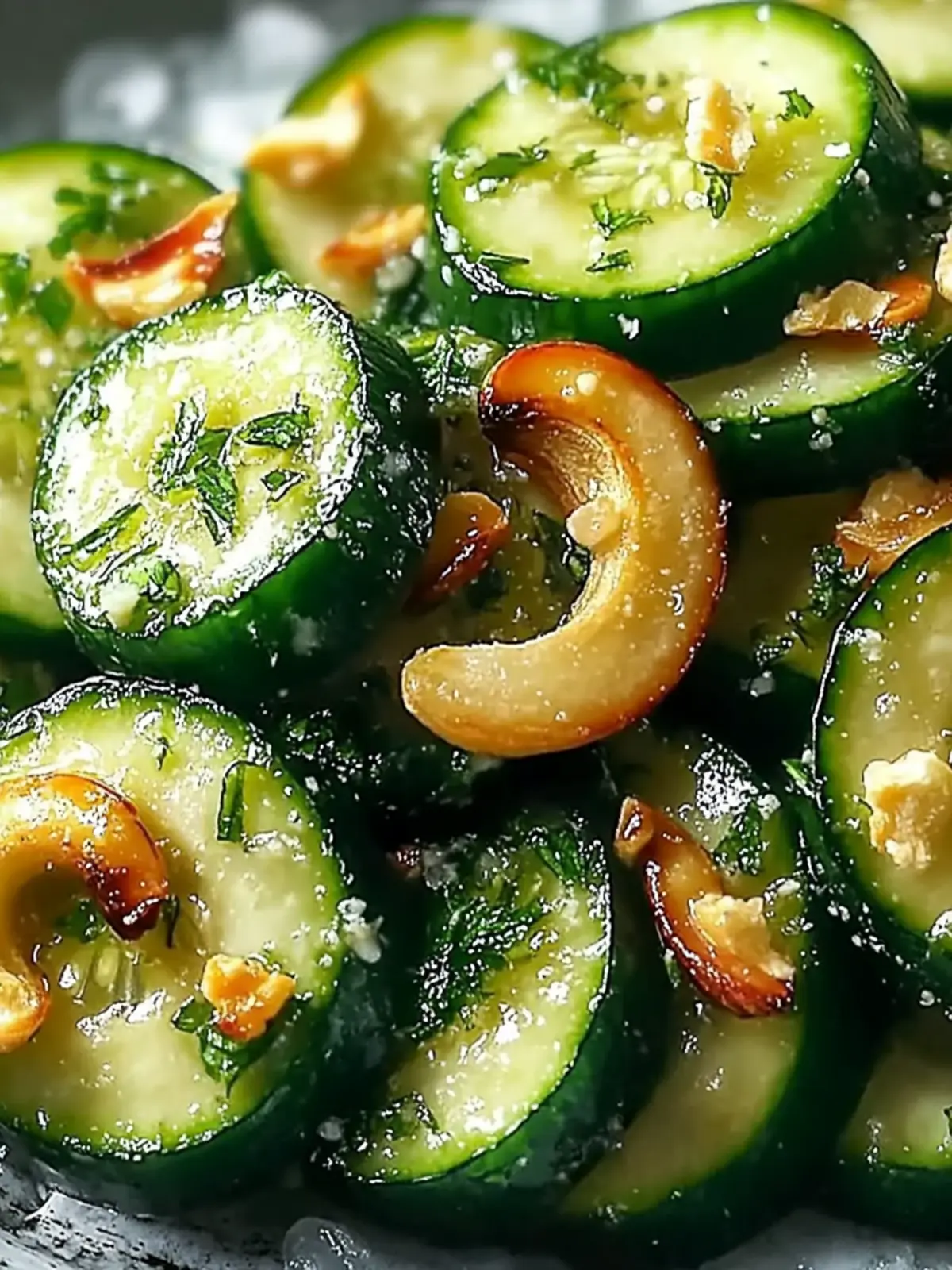 Frittierte Zucchini mit Cashewkernen
