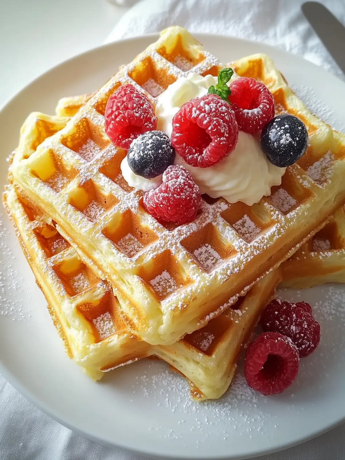Knusprige Buttermilch Belgische Waffeln