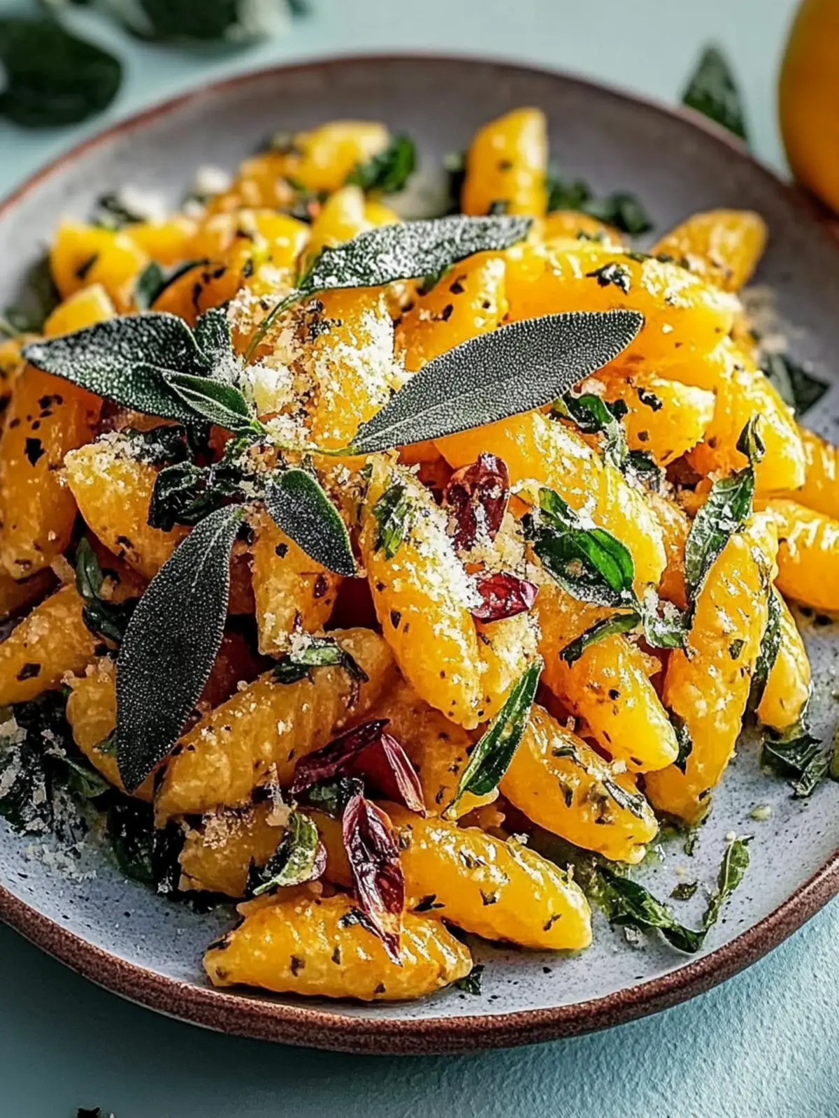 Kürbis-Scherennudeln mit Salbei